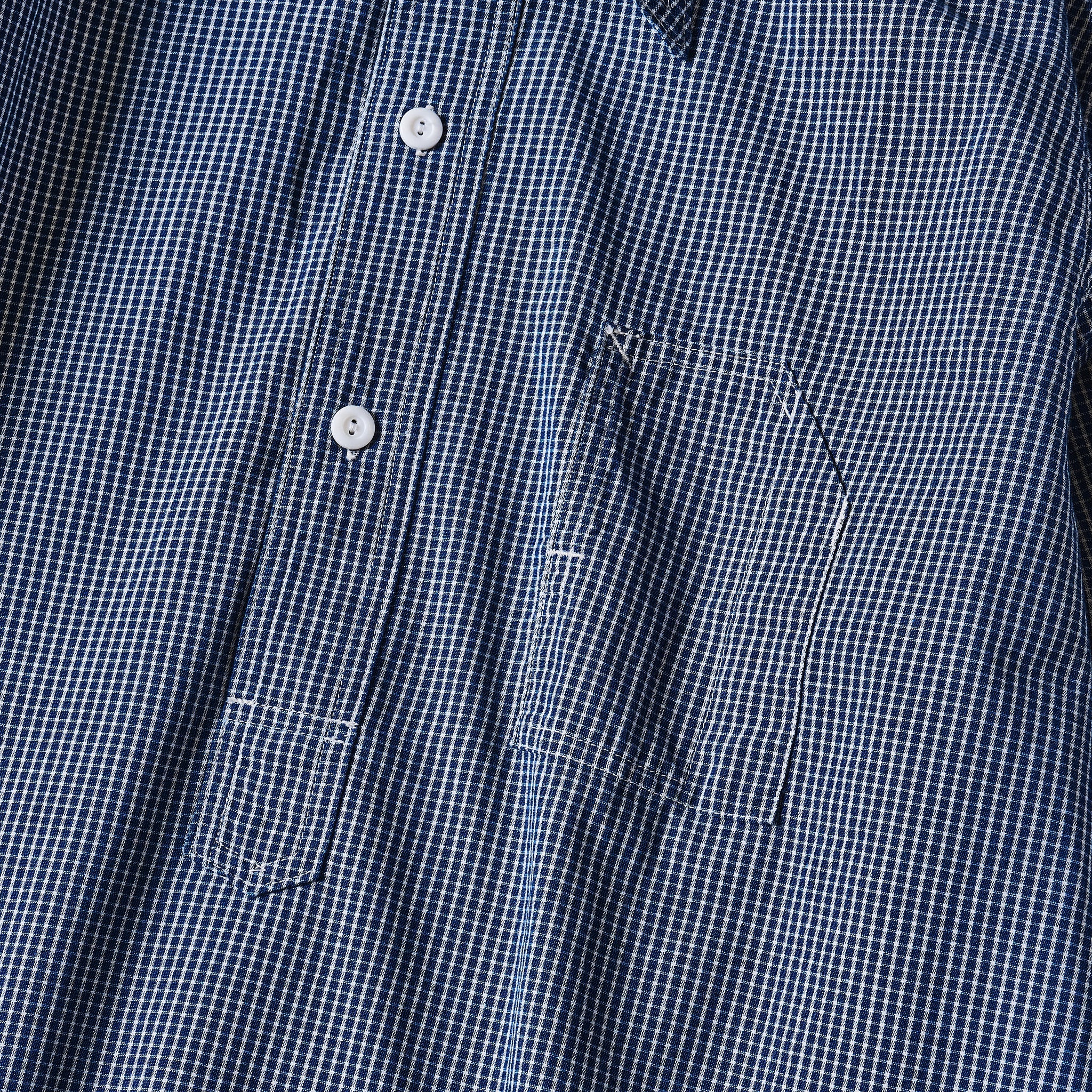 #1201-IC1 No.1 Shirt: indigo check 1