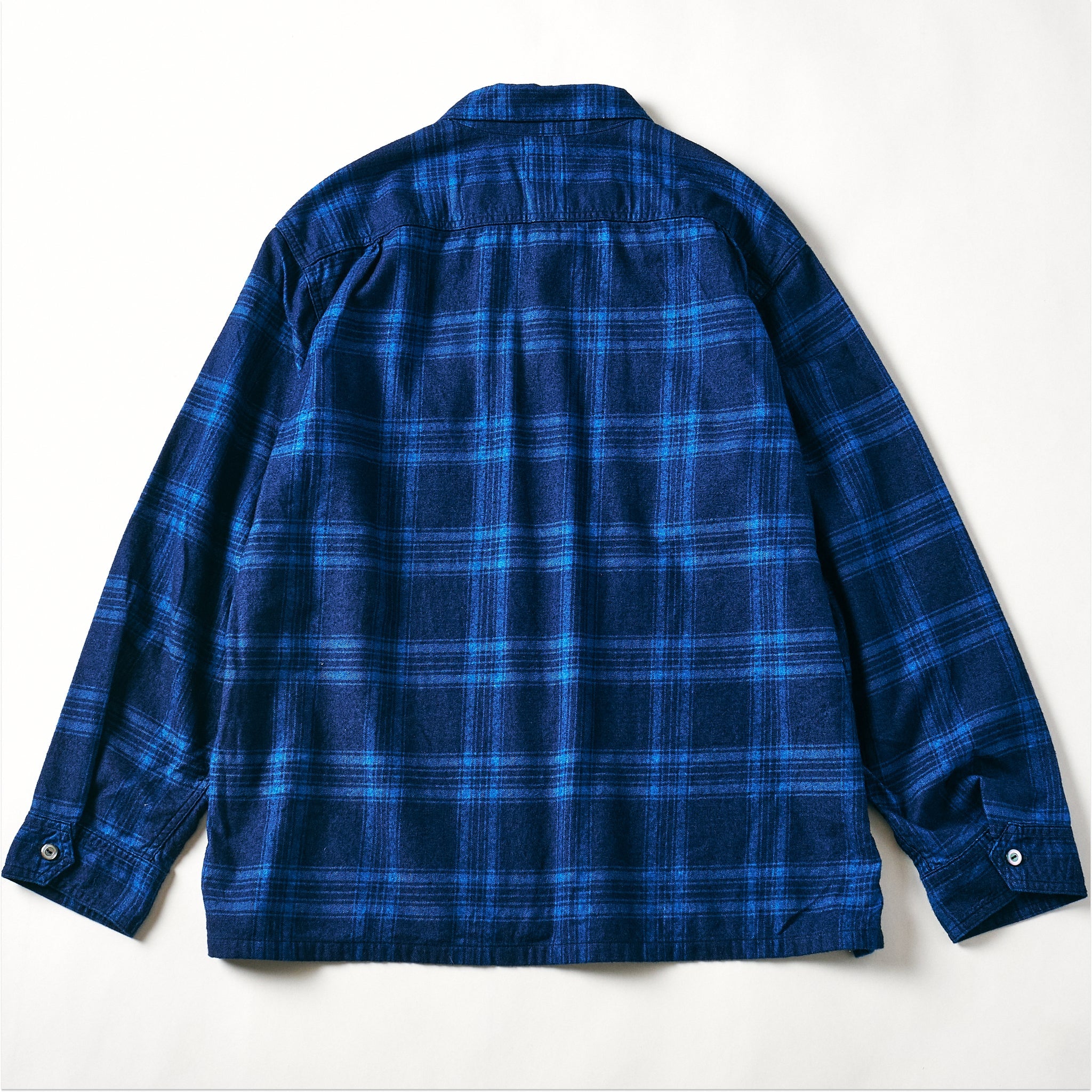 #1208-CF2 New Shirt : cotton flannel check indigo check 2
