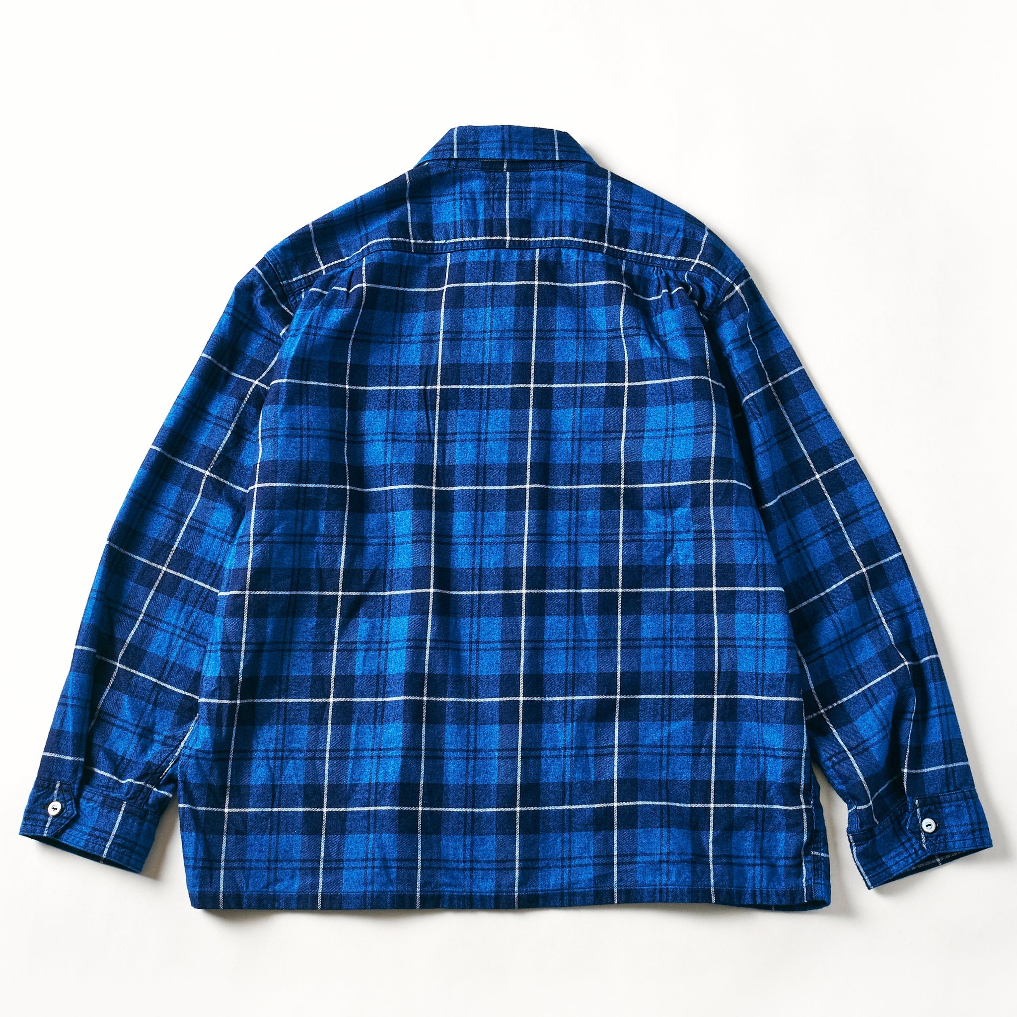 #1208-CF3 New Shirt : cotton flannel check indigo check 3