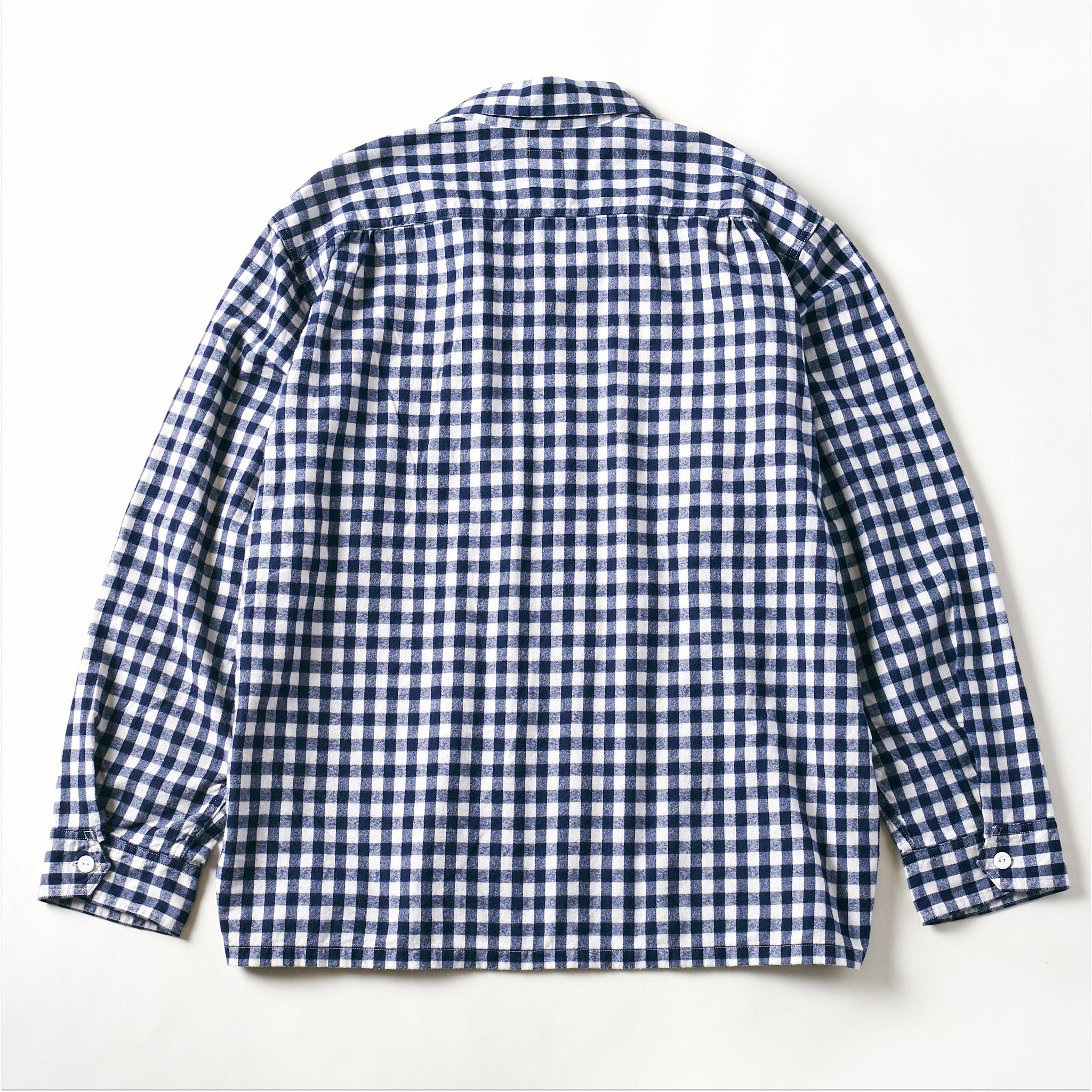 #1208-FBN New Shirt : flannel block check navy
