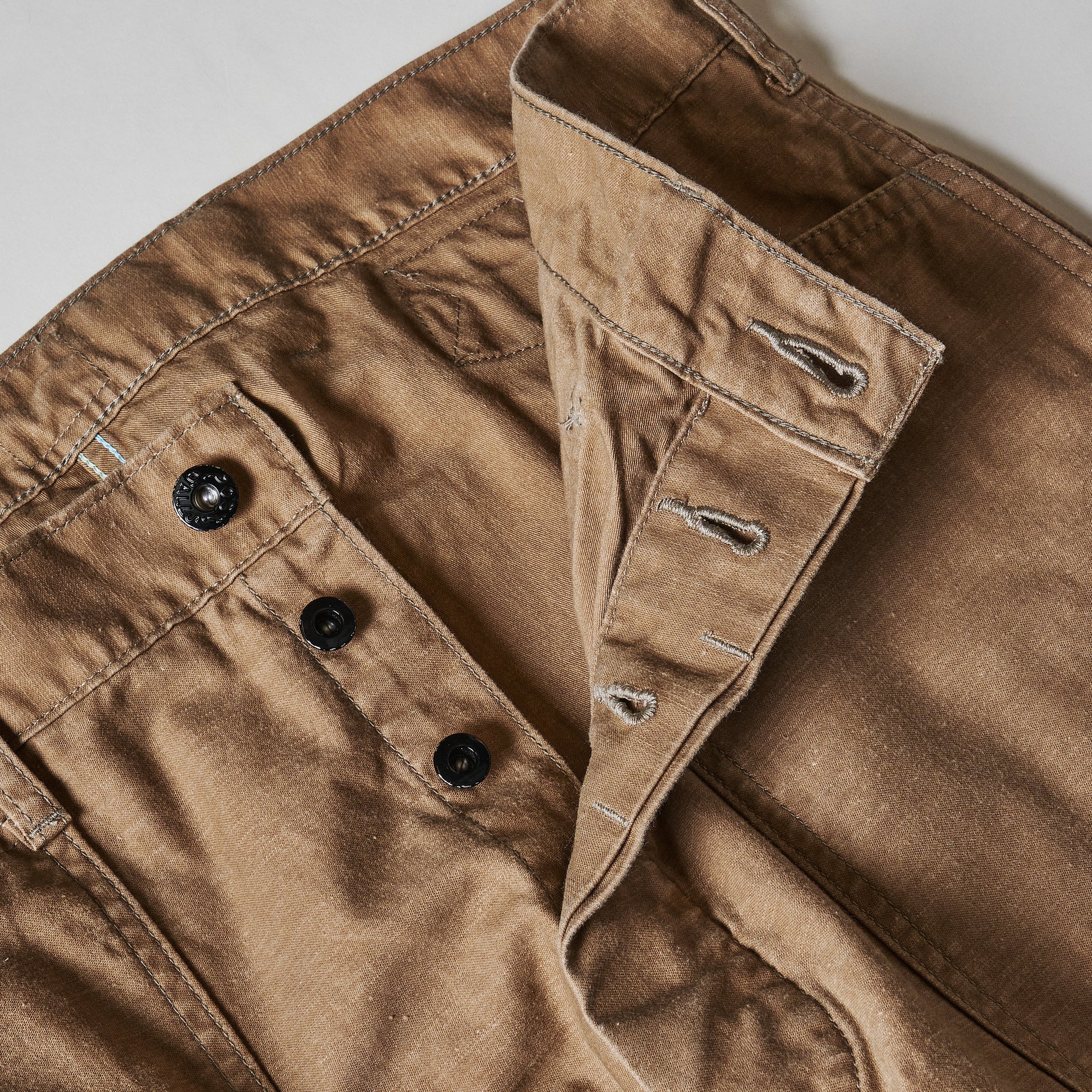#1301-VMK Army Pants : vintage sateen dark khaki