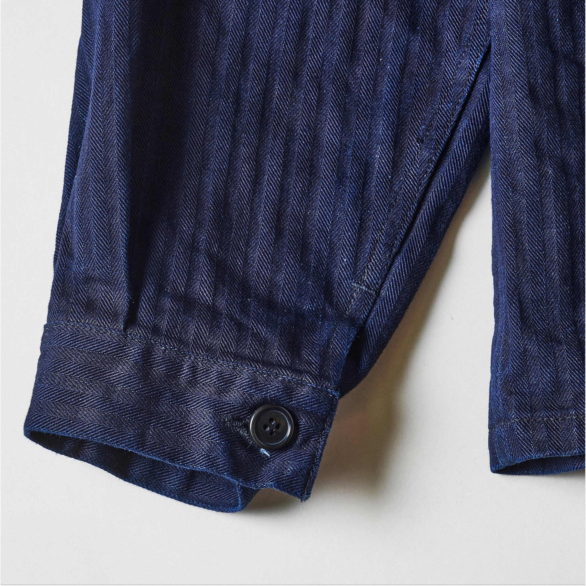 #3119-HBI POS-Travail : herringbone denim double indigo