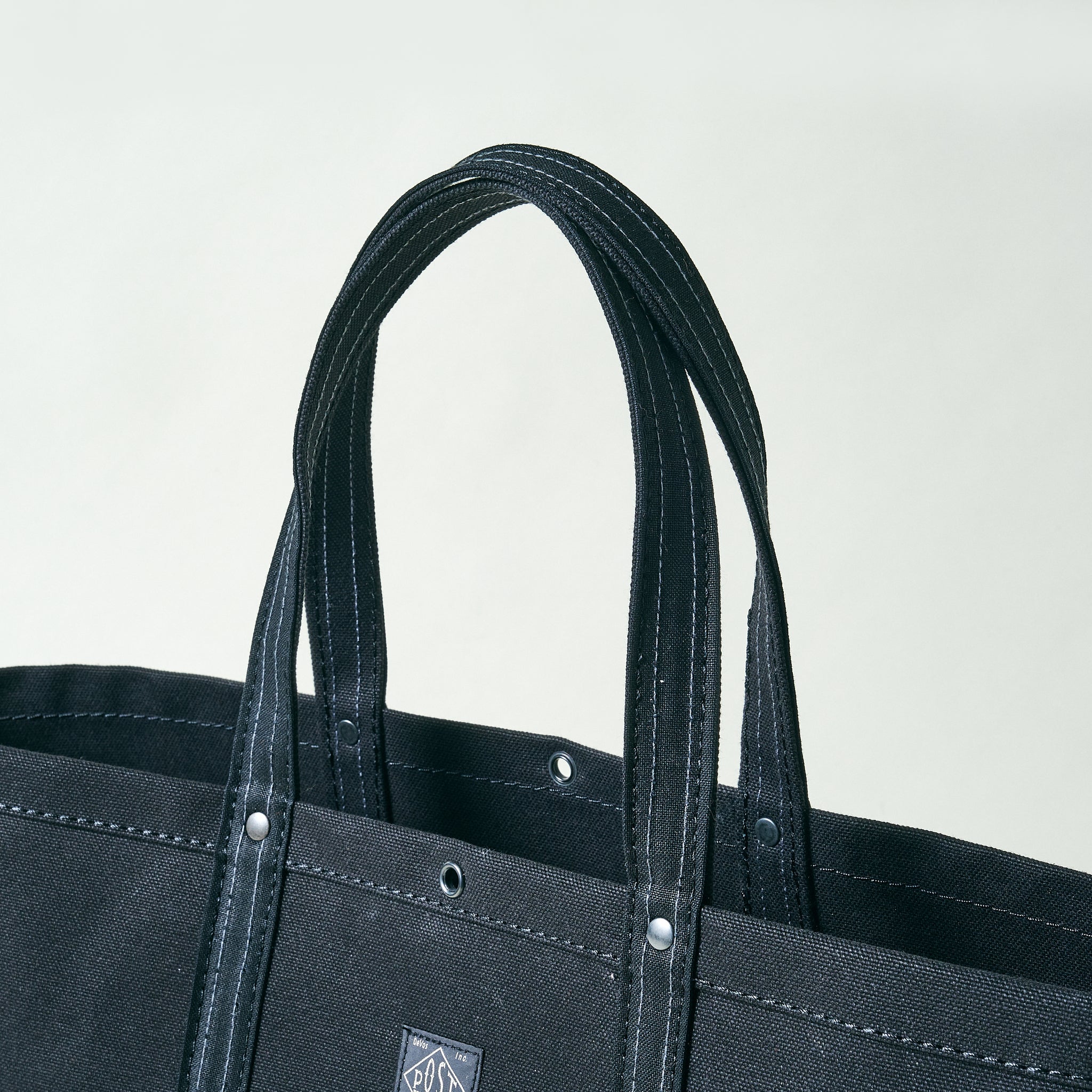#4203-CB Bell Tote (M) : cotton canvas black