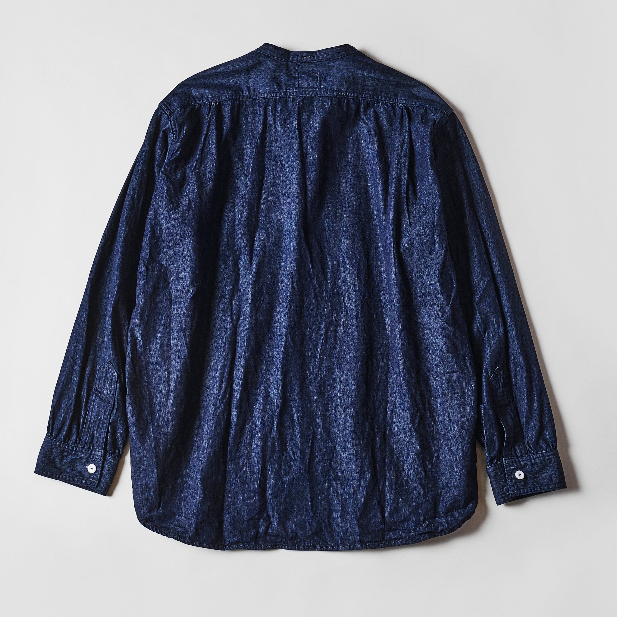 #1203-LDI Band collar shirt : light denim indigo (23FW)