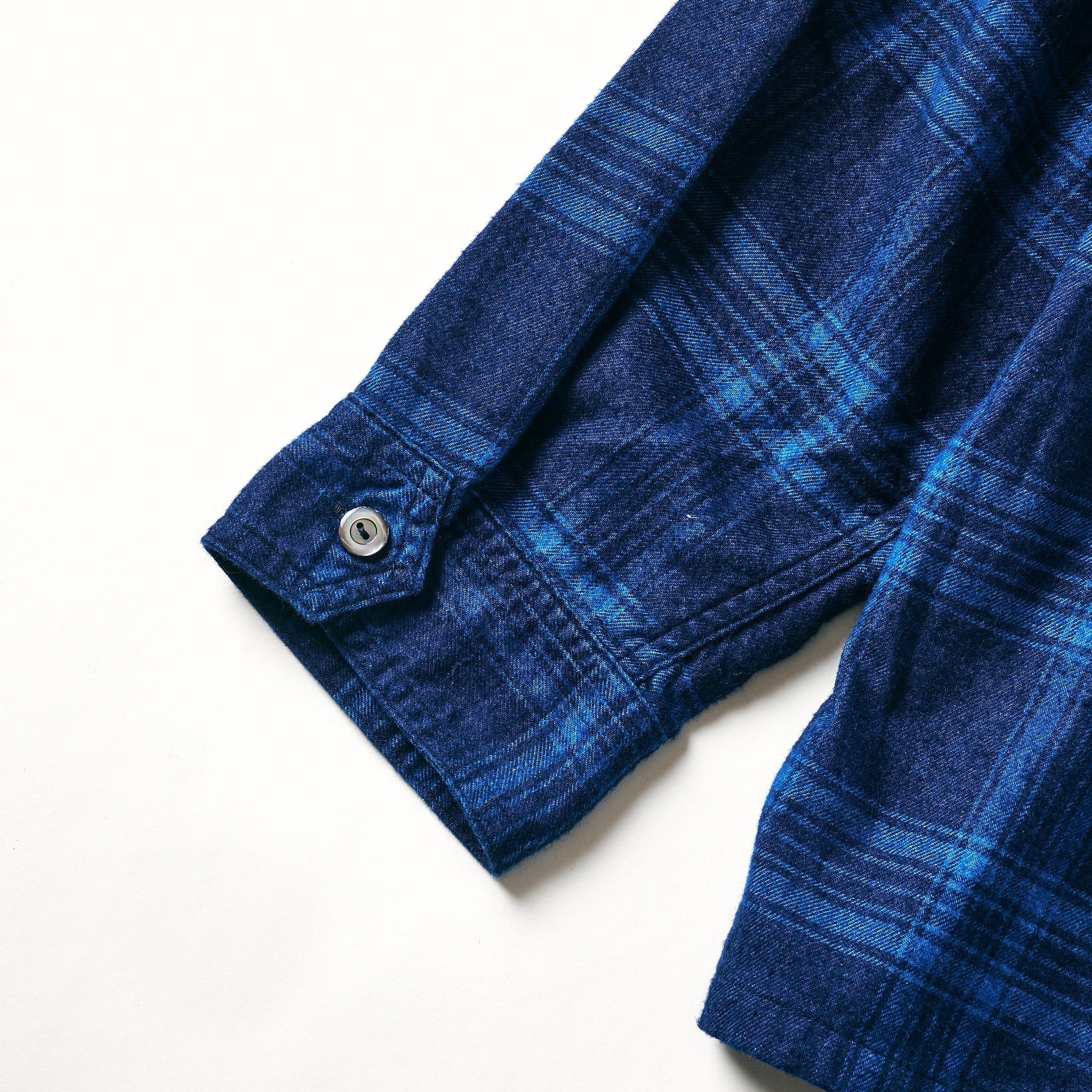 #1208-CF2 New Shirt : cotton flannel check indigo check 2