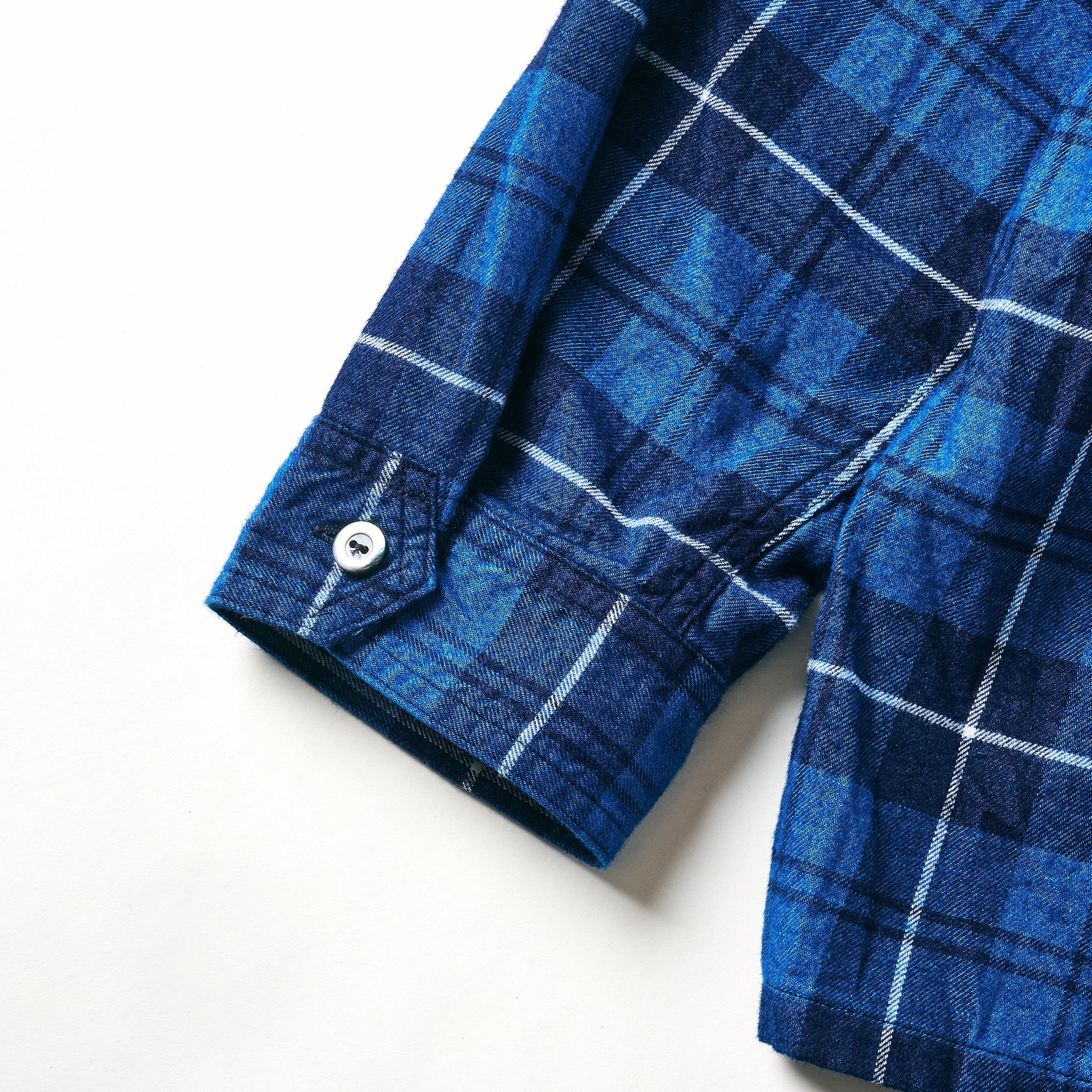 #1208-CF3 New Shirt : cotton flannel check indigo check 3