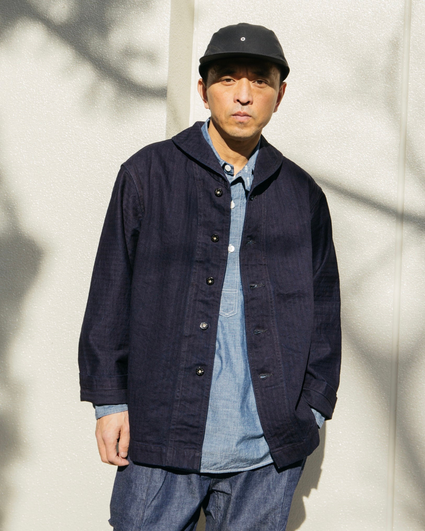 #2114R NAVY-BLU-R HBDN : herringbone denim navy