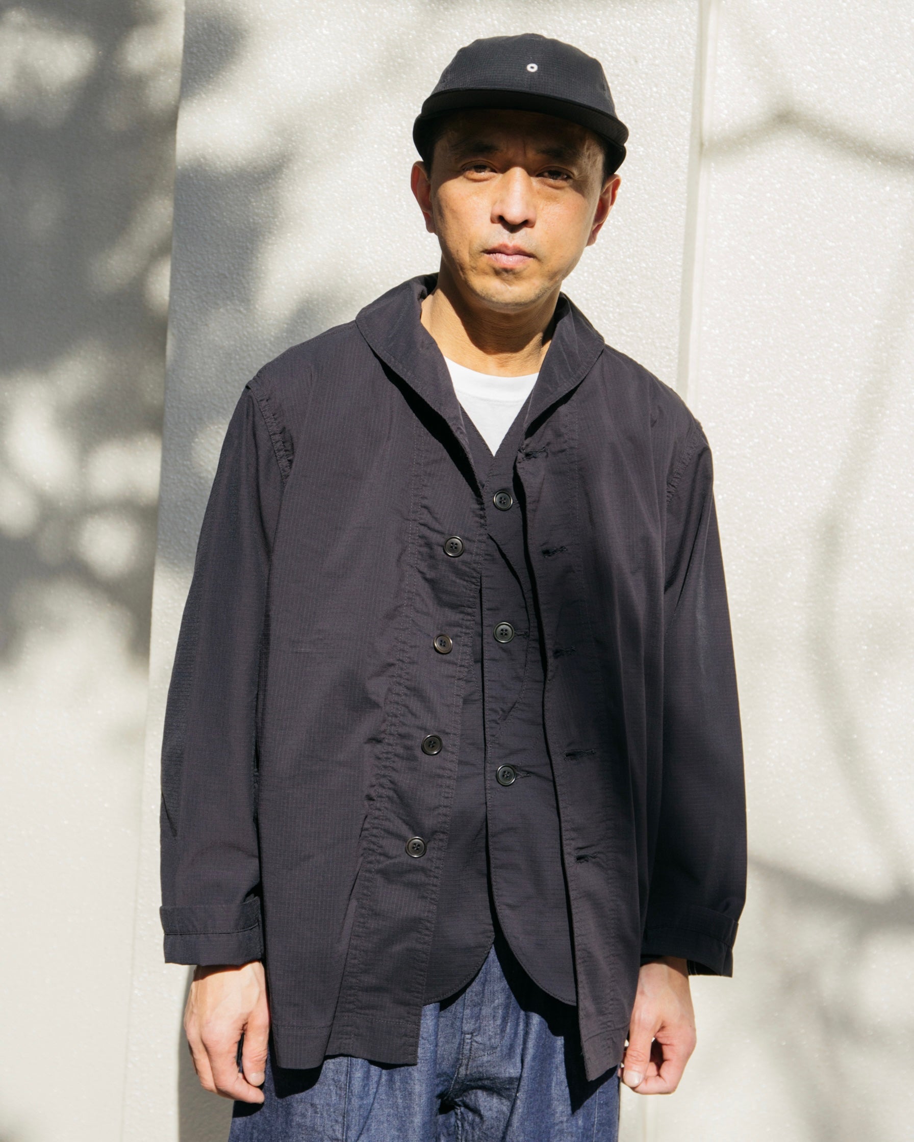 #2114R NAVY-BLU-R RS : poly feather ripstop black