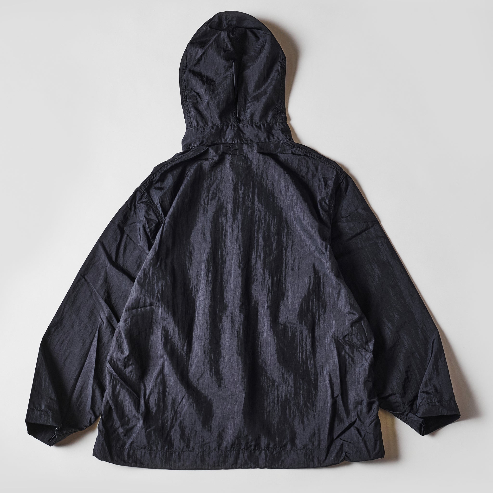 #1105-CTB NAVY Parka : crinkle nylon taffeta black