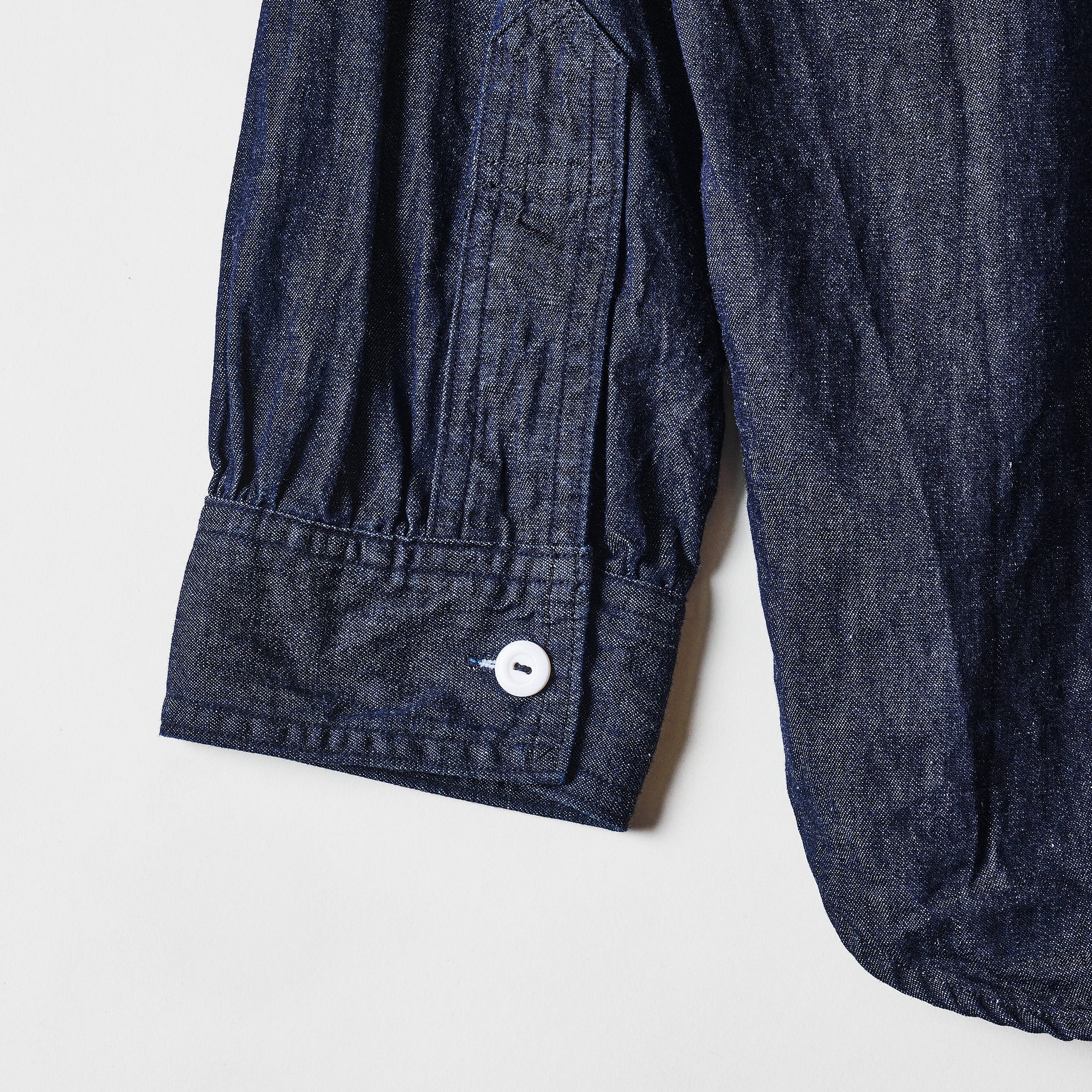 #1203-LDI Band collar shirt : light denim indigo (23FW)