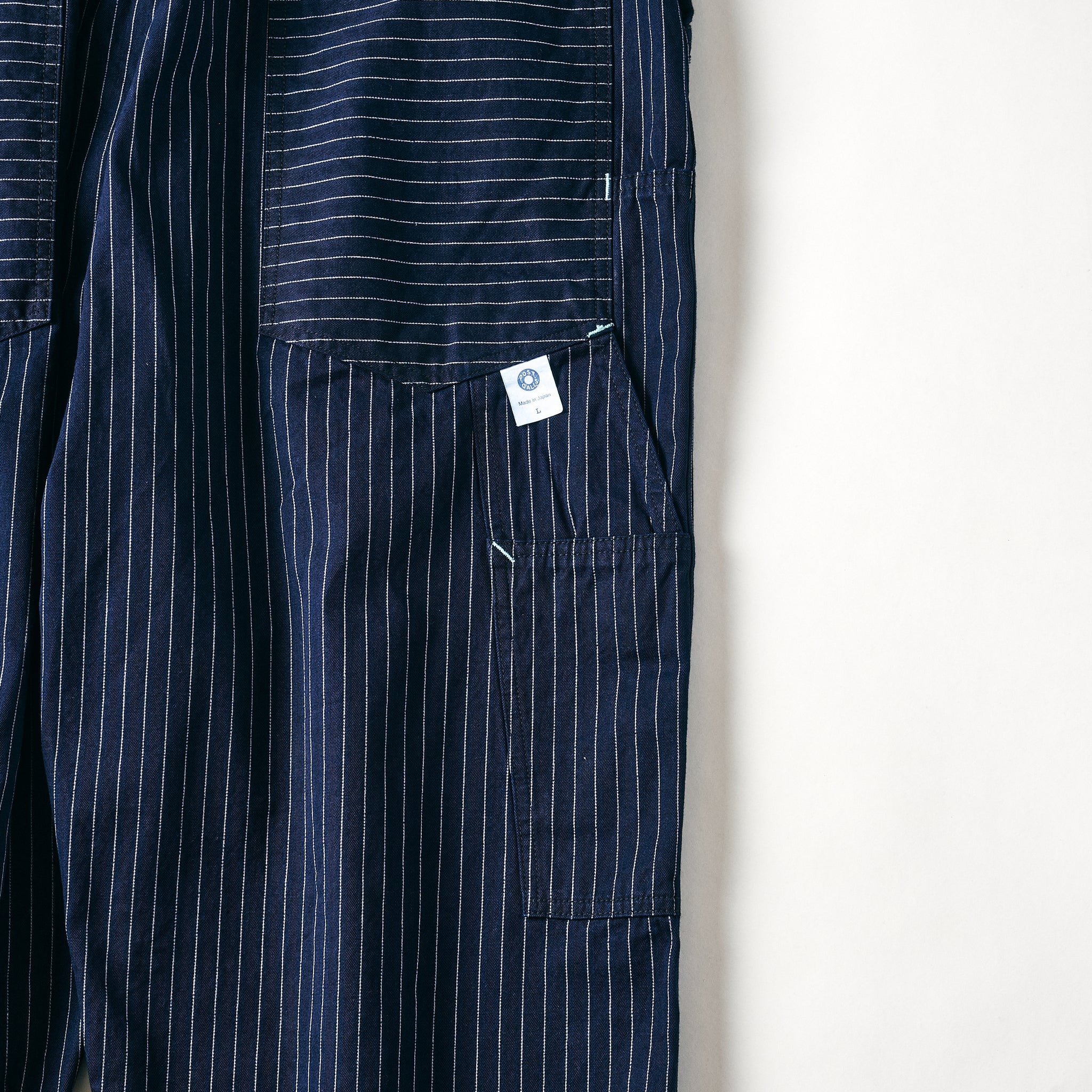 #1402-GS No.2 Overalls : gangster stripe indigo