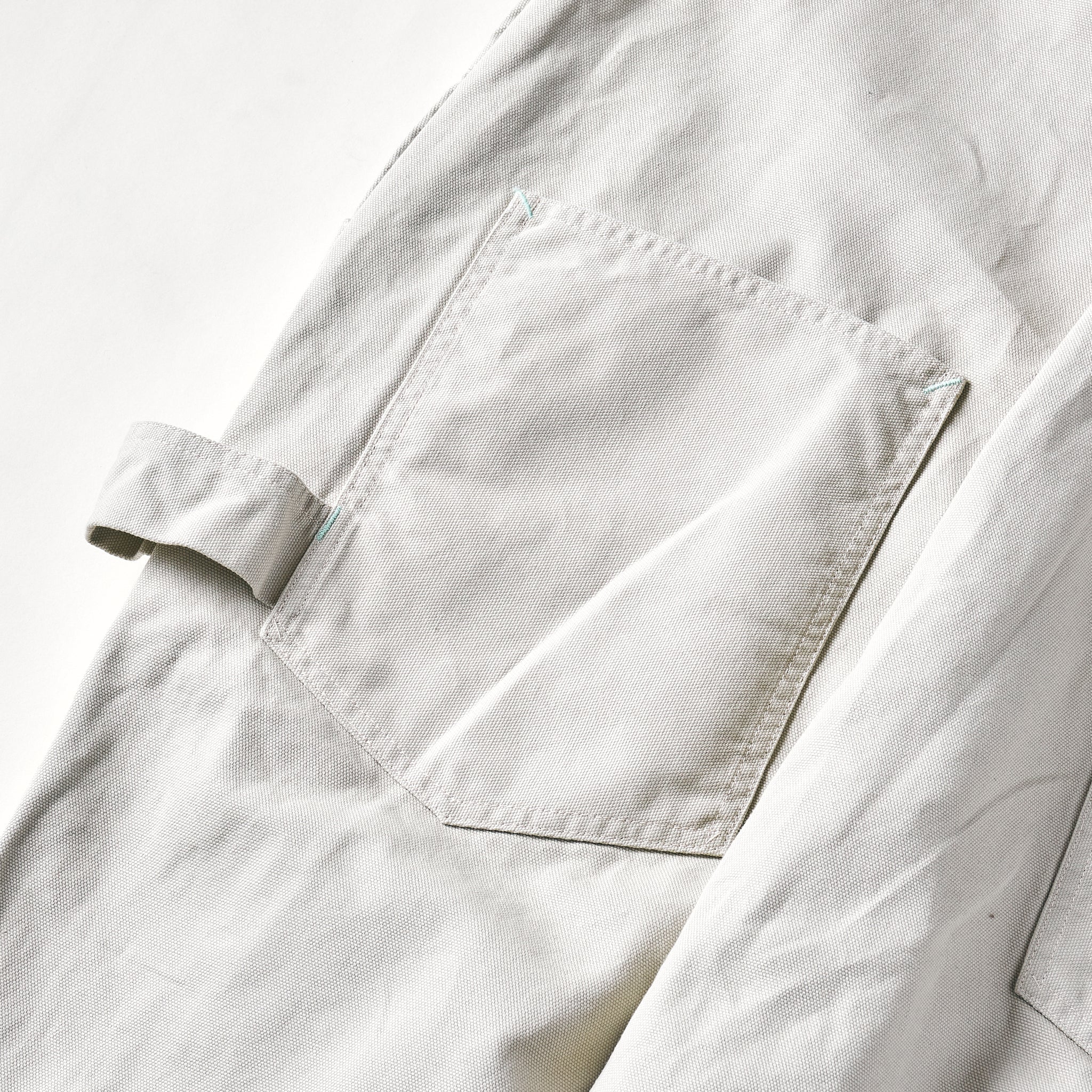 #1402-COS No.2 Overalls : cotton canvas stone
