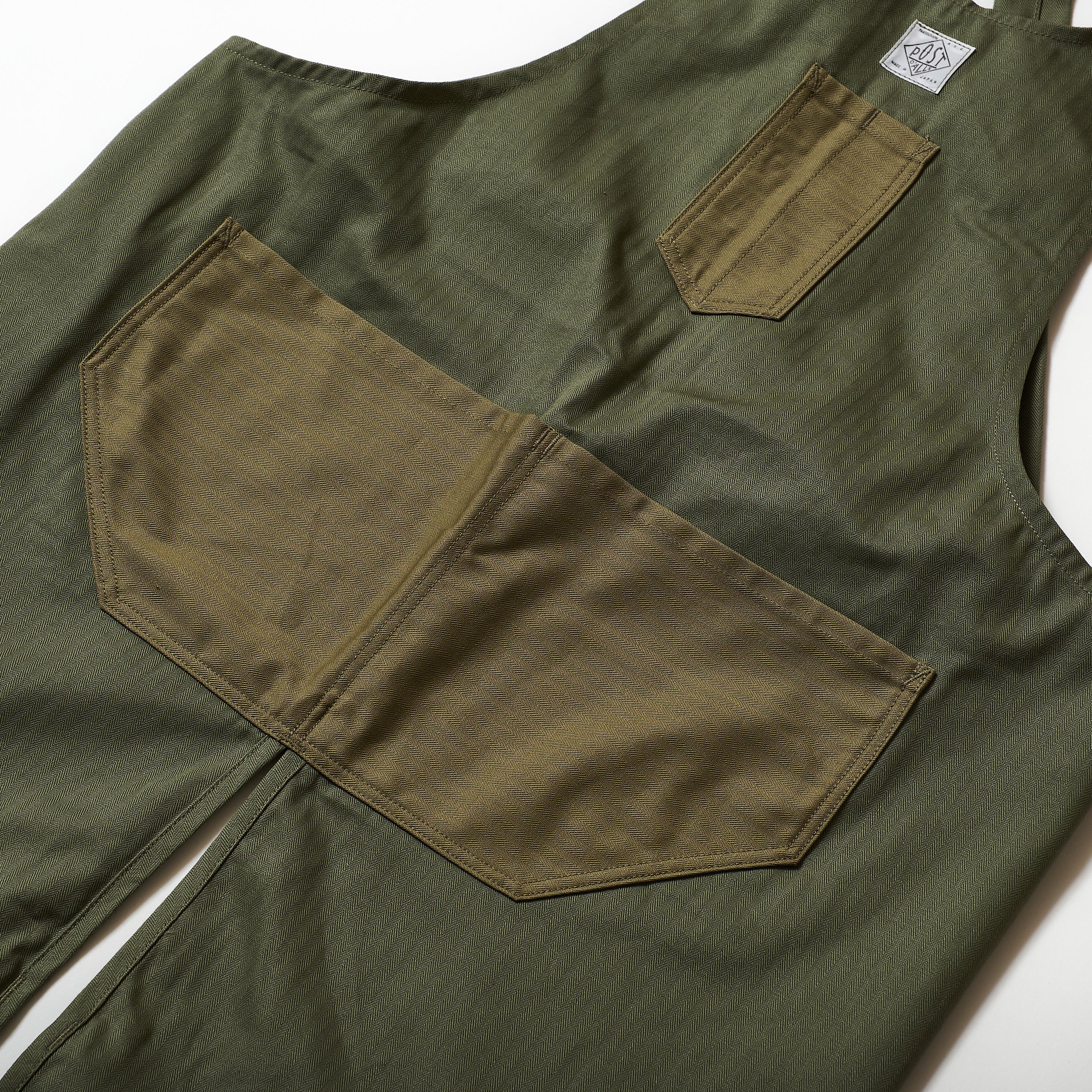 #3801-HBTS POST Apron #1 : cotton HBT khaki combo