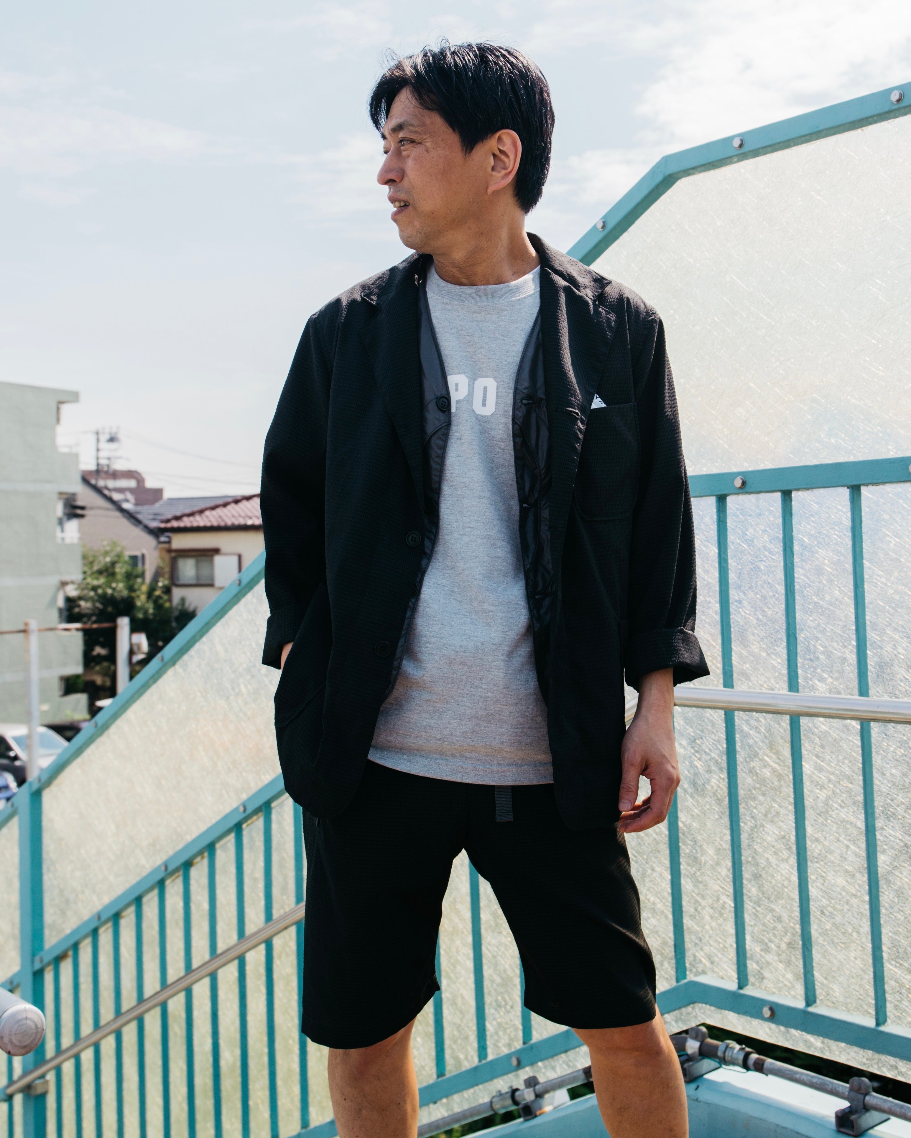 #3007 PO Logo Tee : ash heather x white
