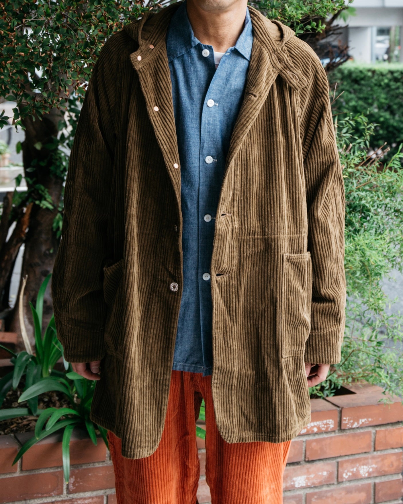 Post Overalls x Battenwear SB40 W/Hood : 5 Wale corduroy Brown
