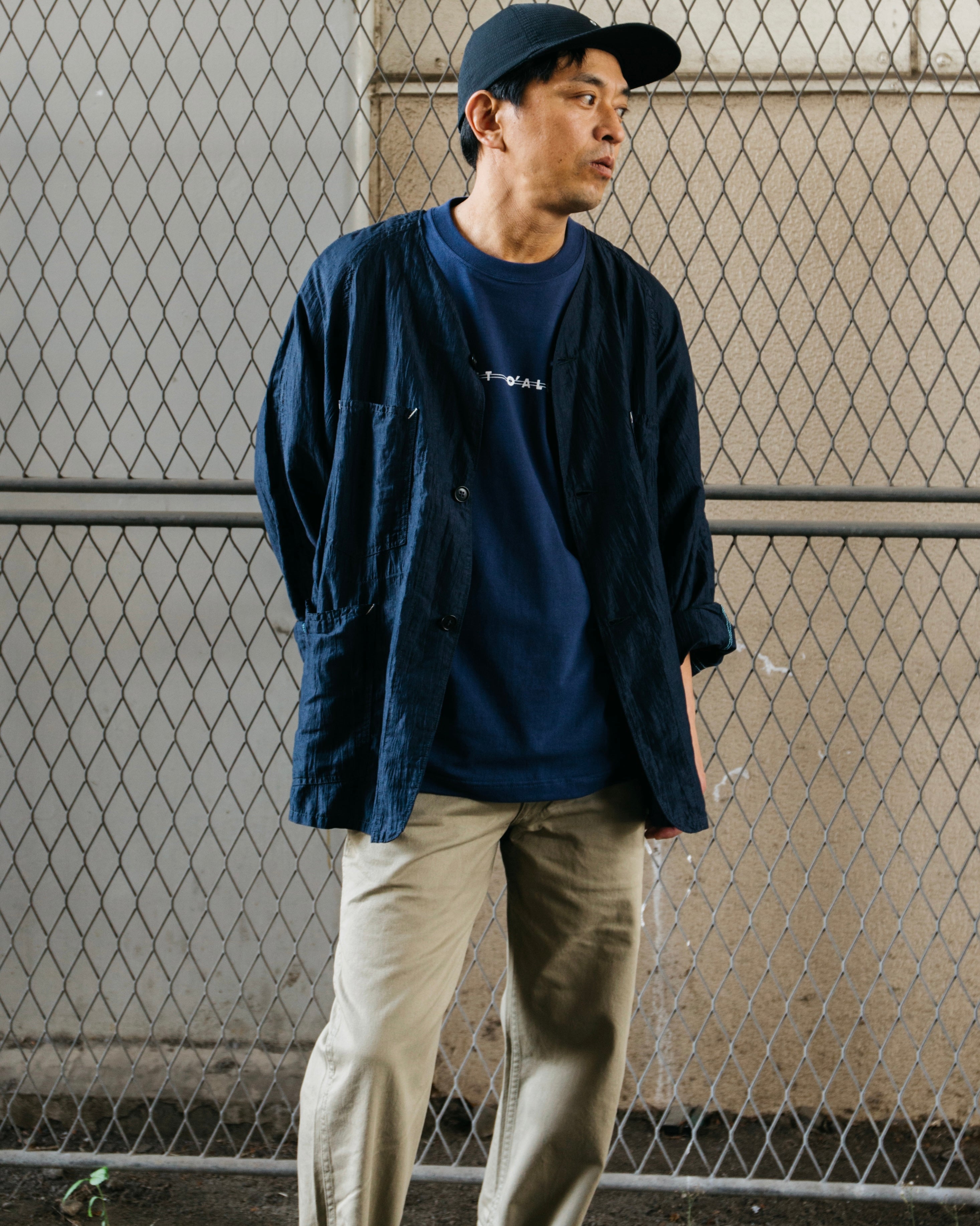 #3008-IW Shop Logo Tee : indigo x white
