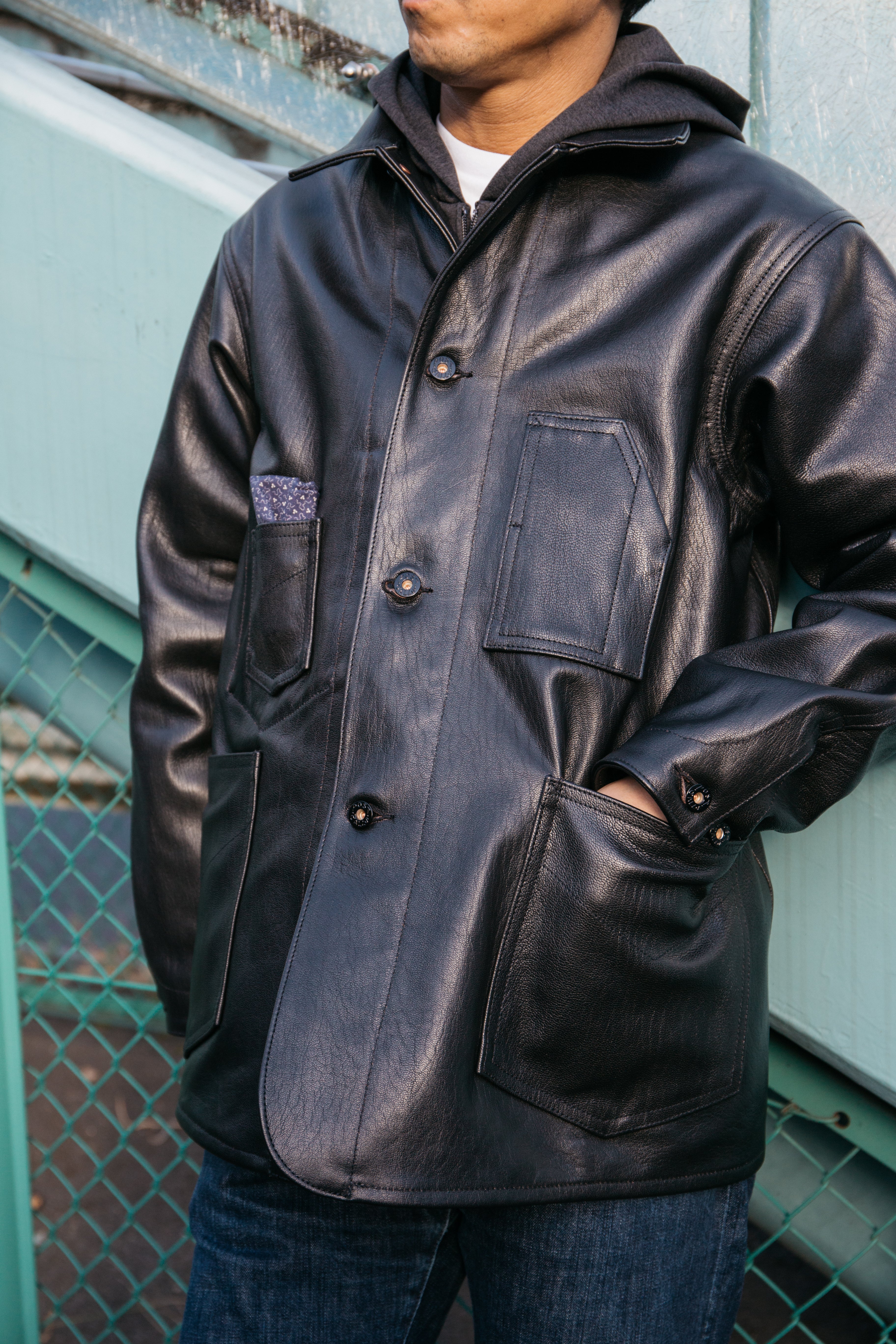 #1111-G1 De Luxe Railroader : premium goatskin black