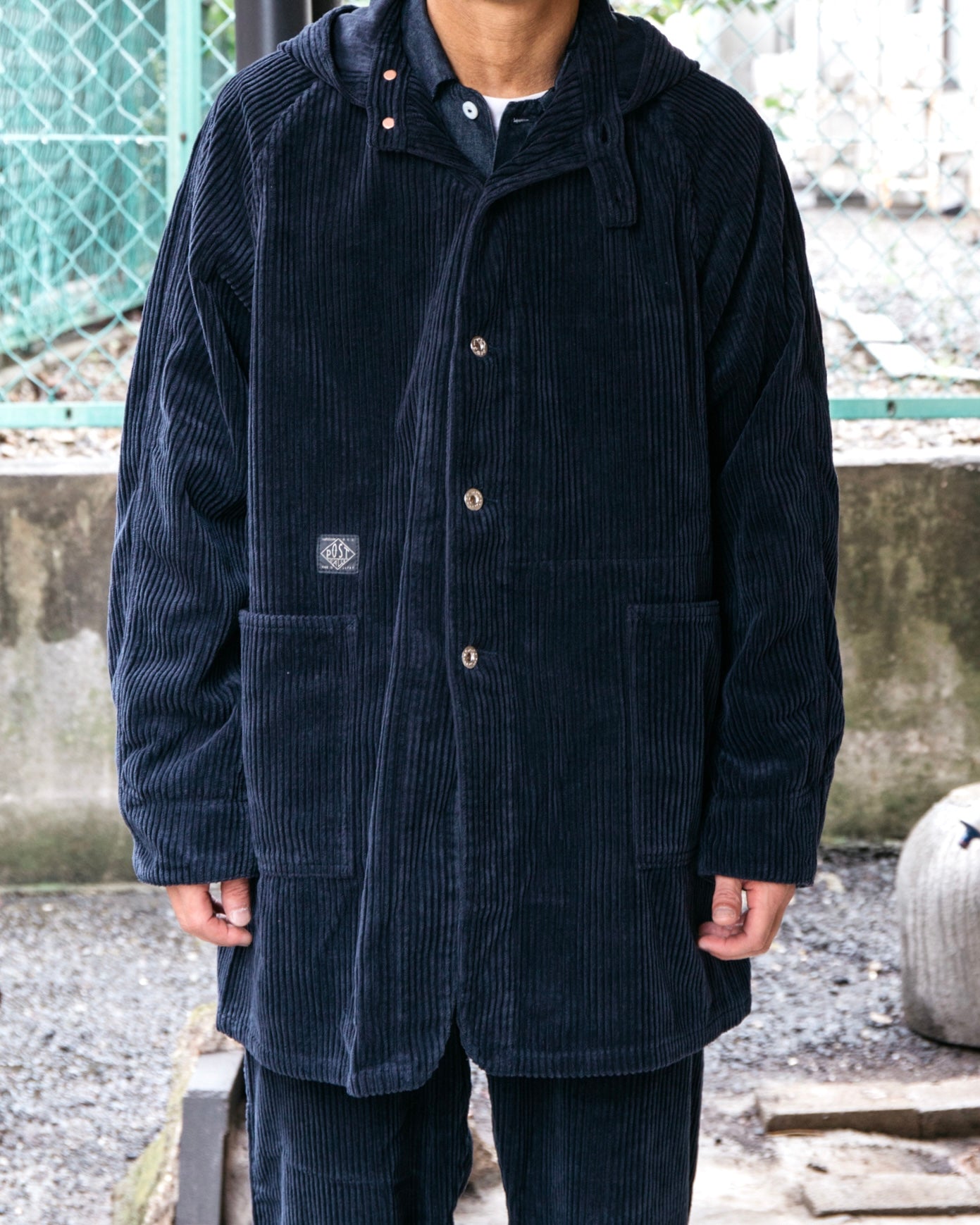 Post Overalls x Battenwear SB40 W/Hood : 5 Wale corduroy Navy