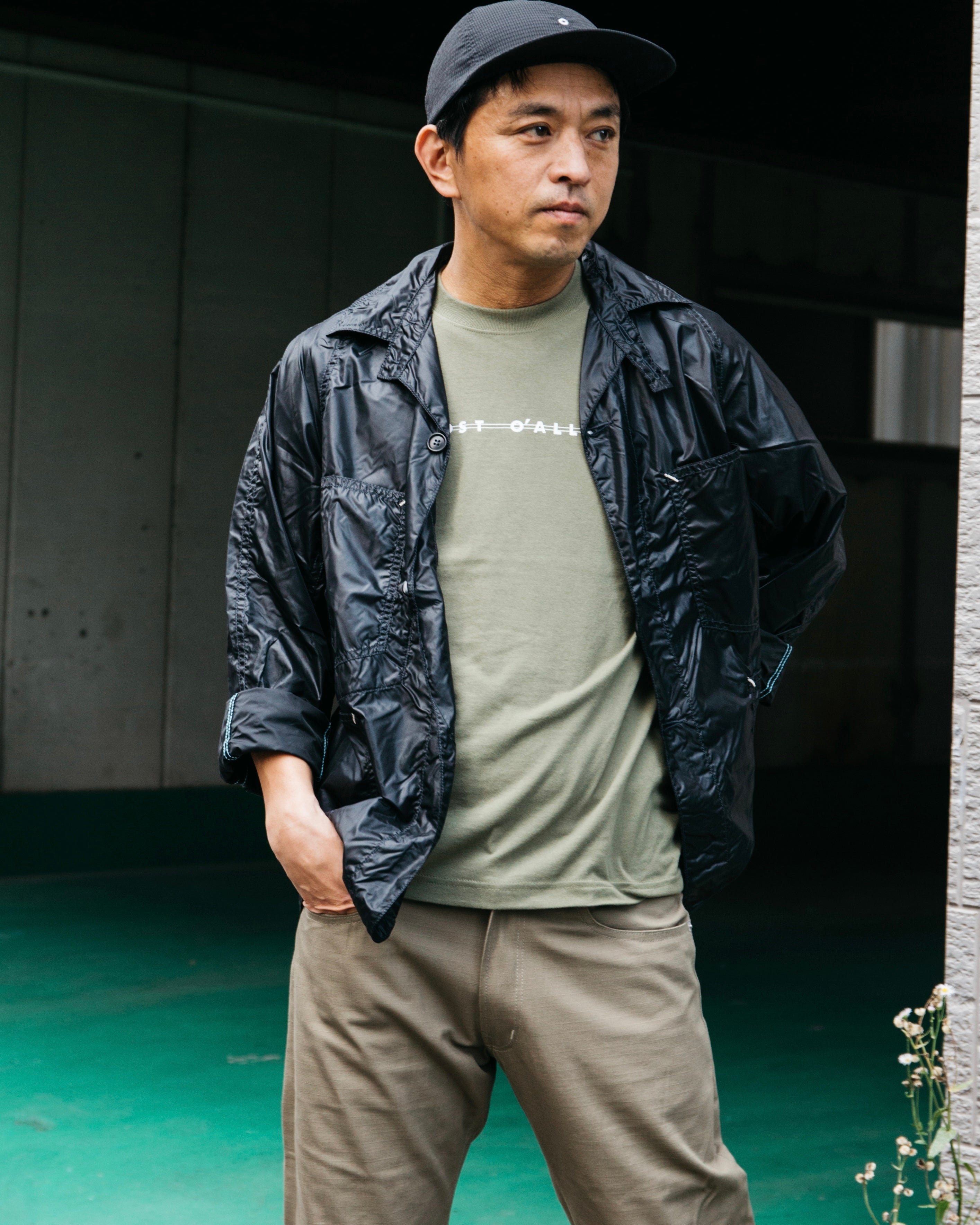 #3008 Shop Logo Tee : olive x white