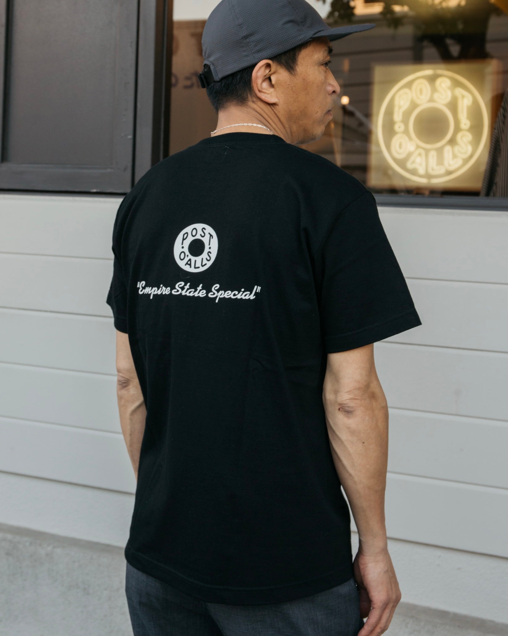 #3005 ESS pocket tee : cotton jersey black white print (Shop Special)