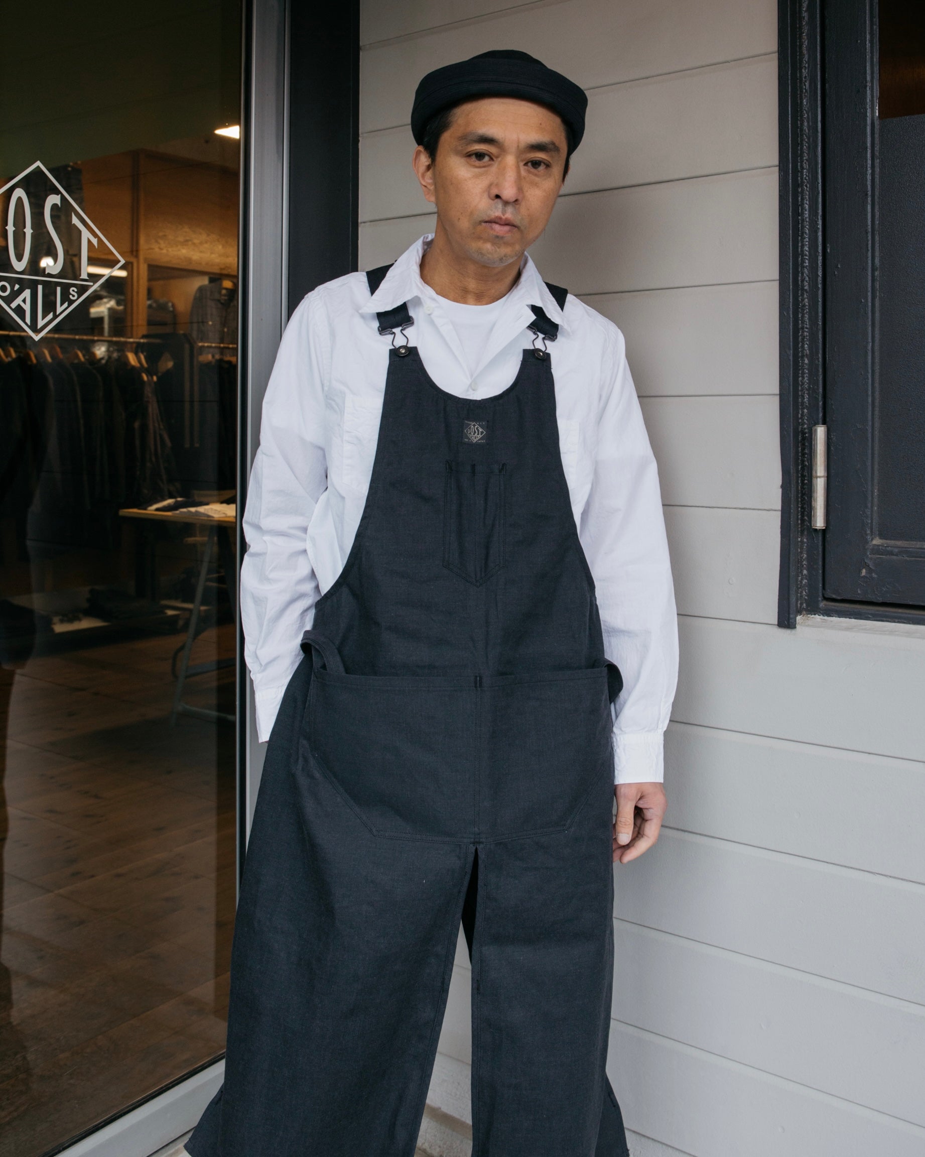 #3801-VTC POST Apron #1 : vintage twill charcoal