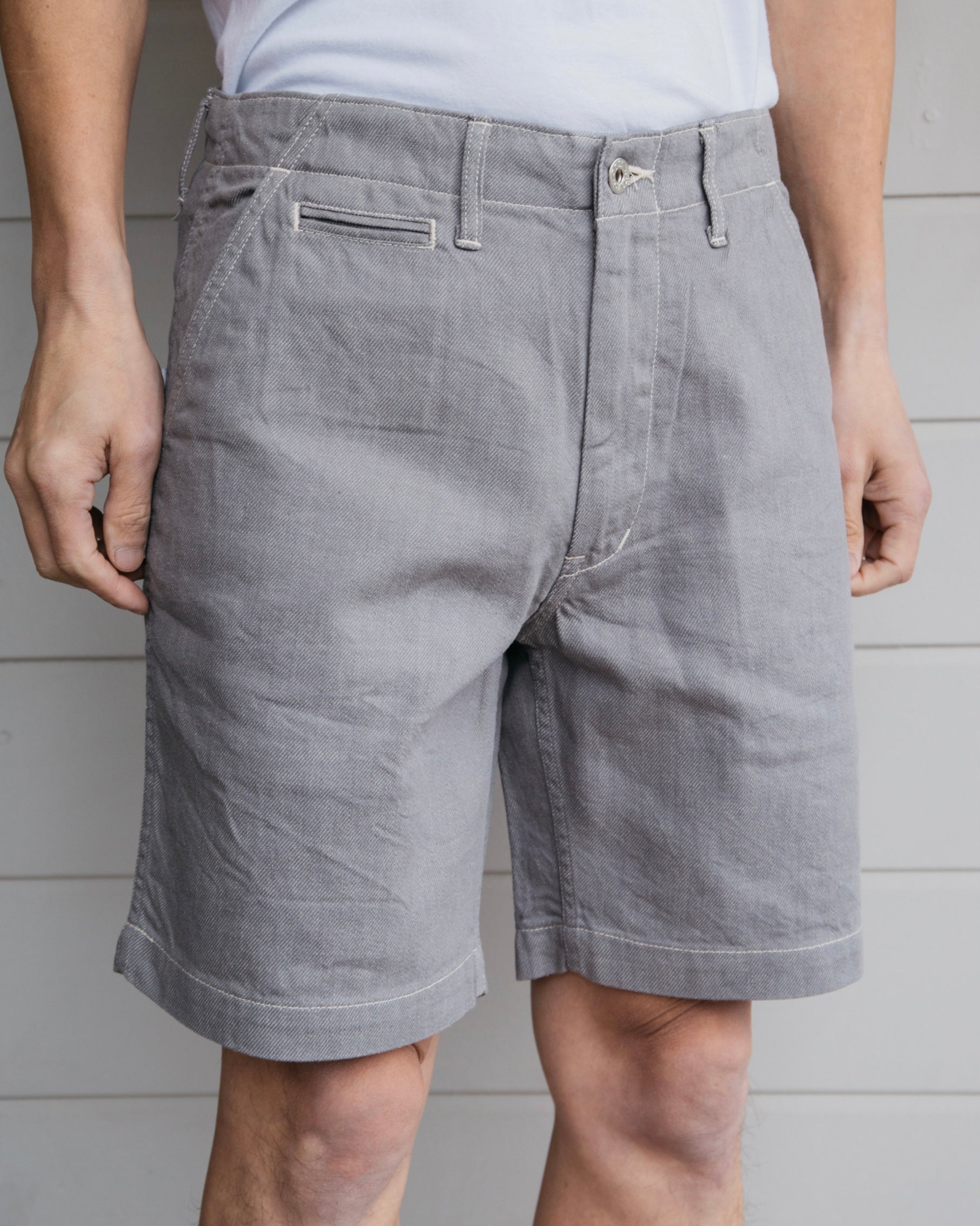 Post Overalls x Battenwear : New Maker Shorts Color Denim grey
