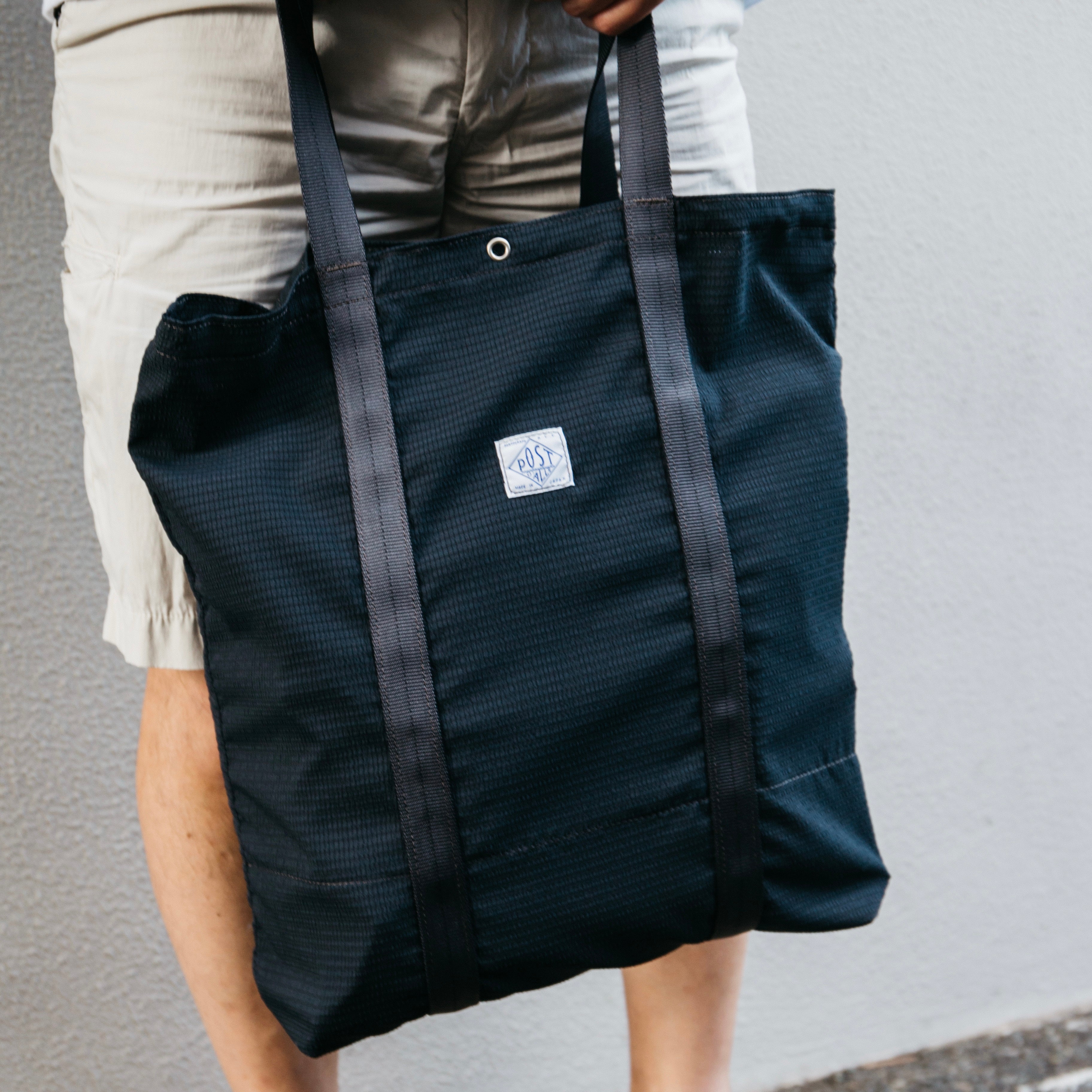 #3901 POS-TOTE PS2 : poly mesh seersucker navy