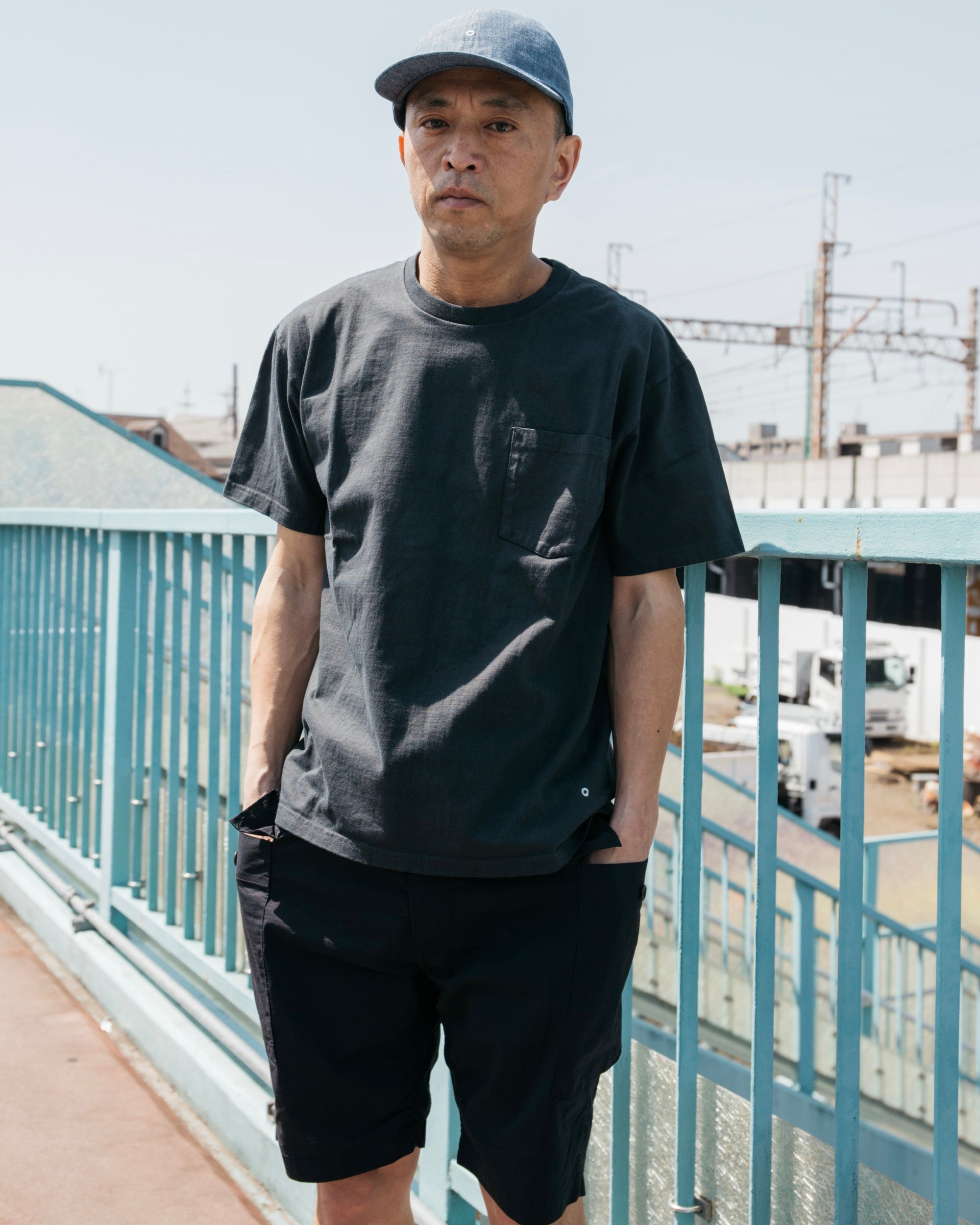 #3614 Crew Pocket T HJC : heavy weight jersey charcoal