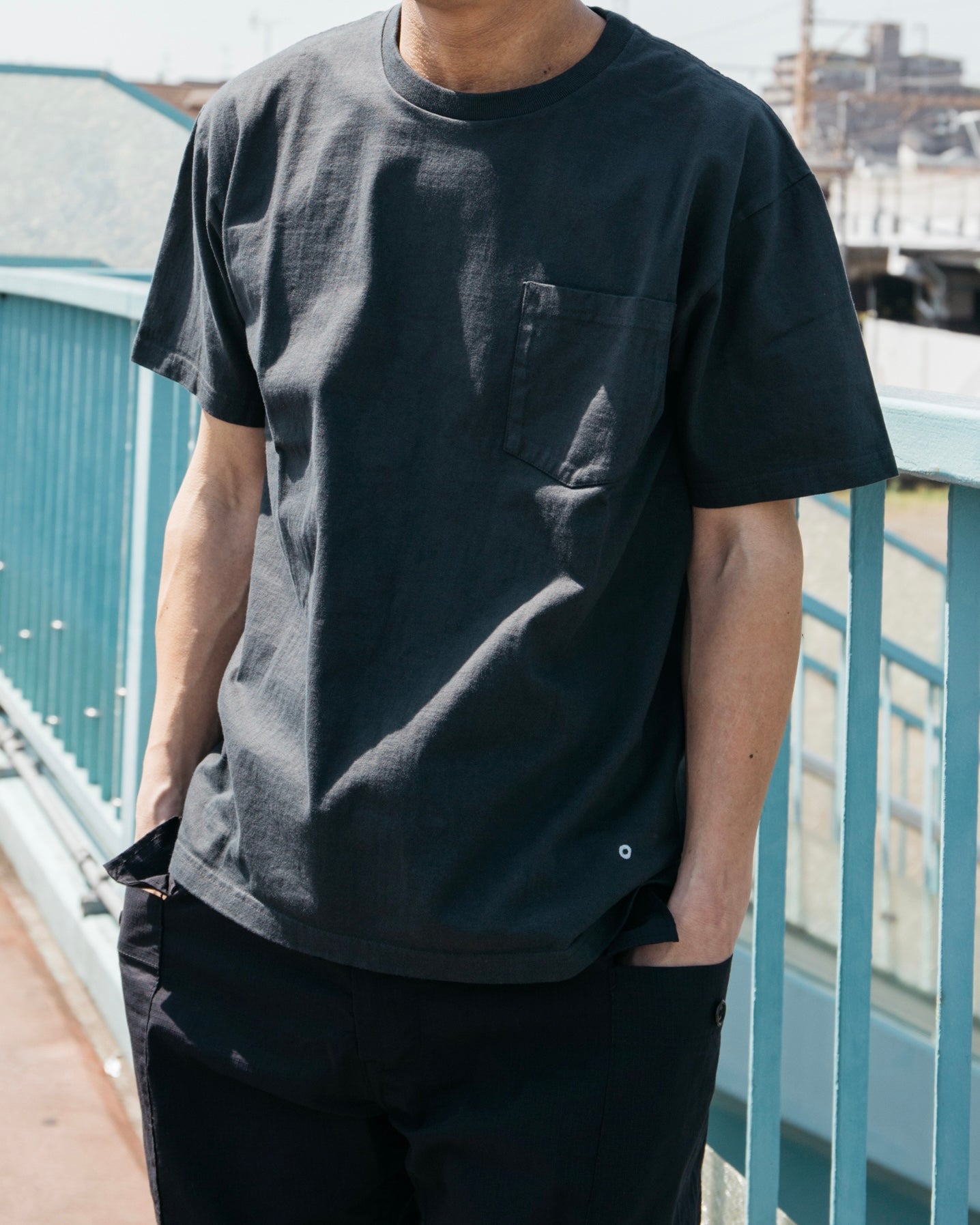 #3614 Crew Pocket T HJC : heavy weight jersey charcoal