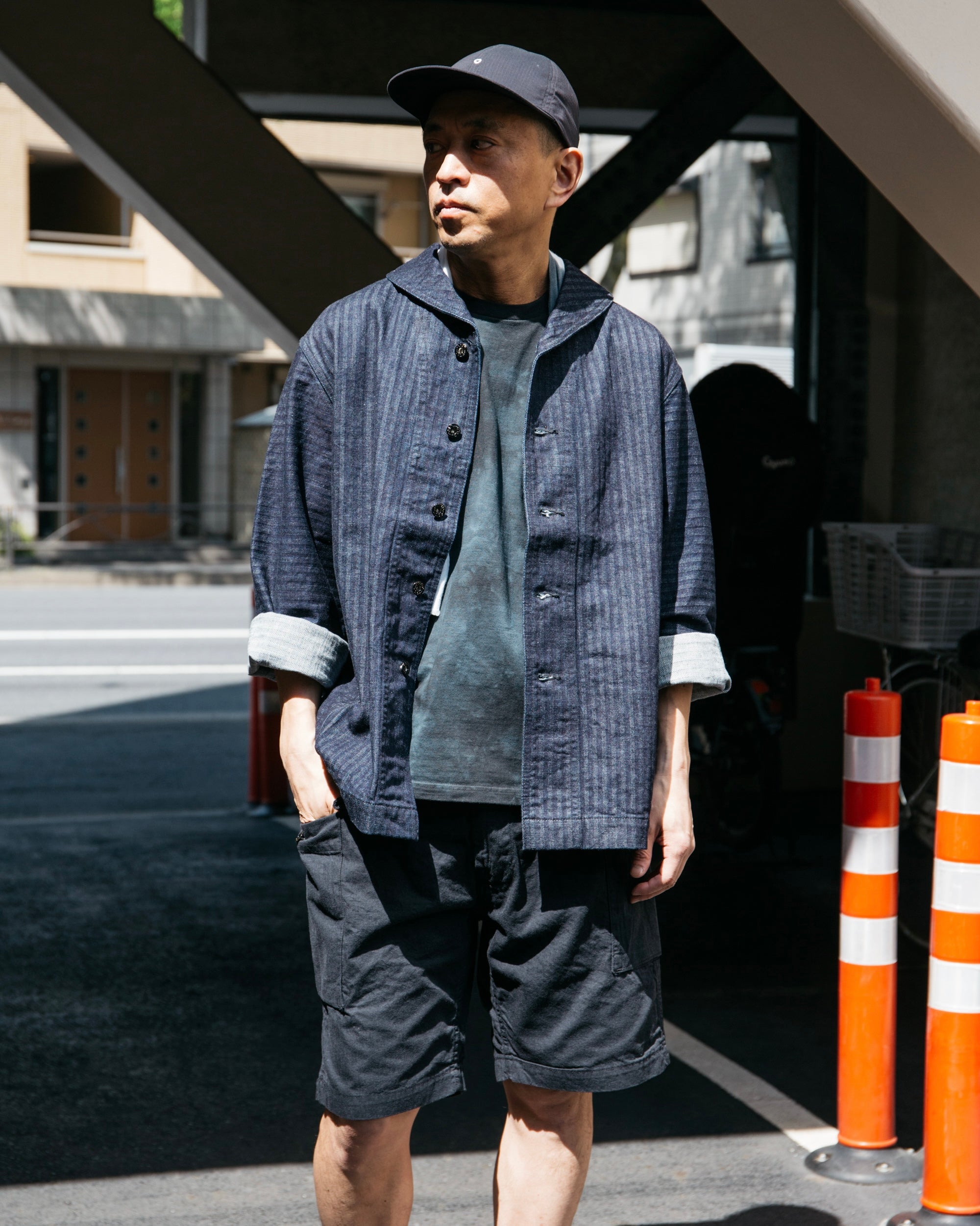 #2114R-HBDI NAVY-BLU-R : herringbone denim indigo