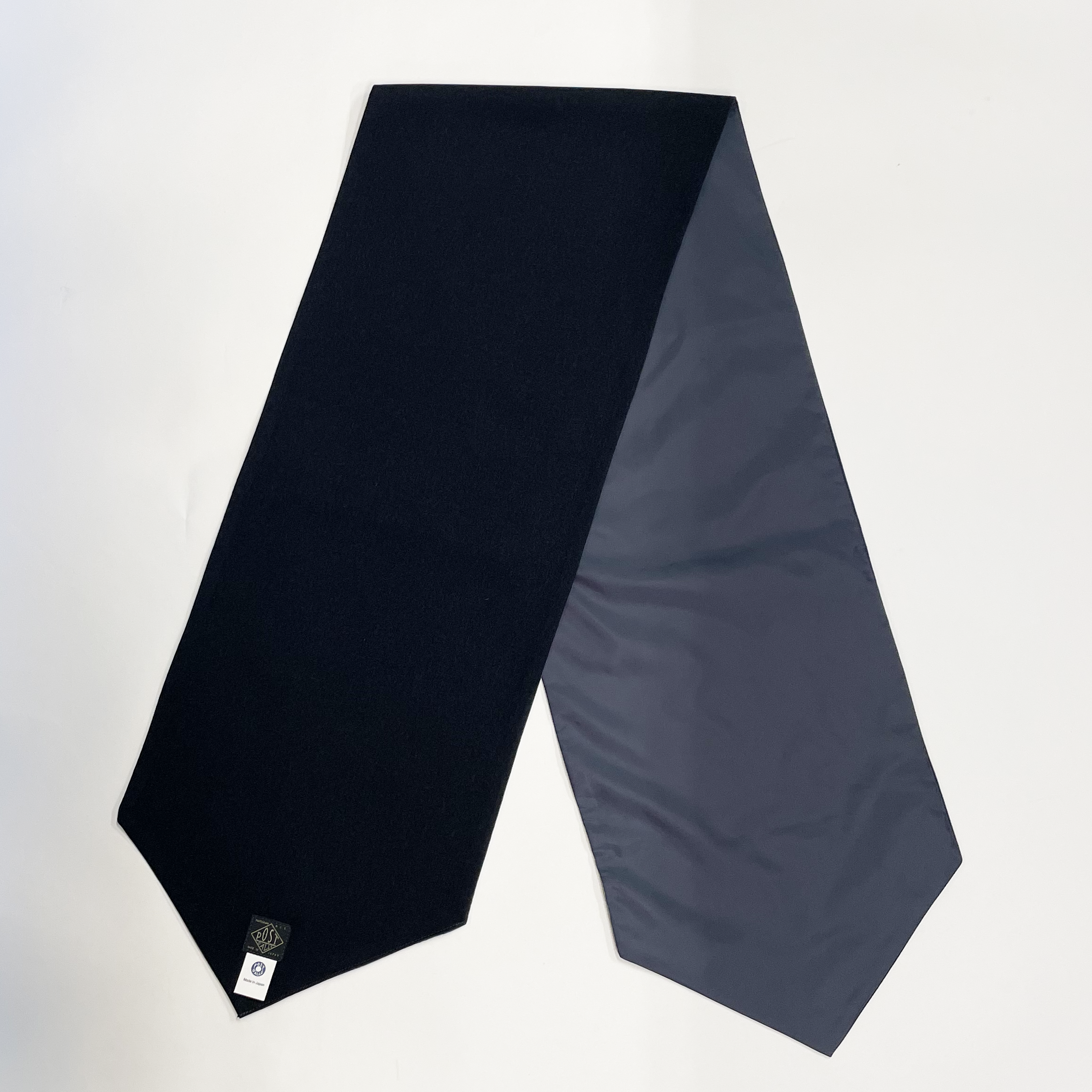 #3906 EZ Scarf PTW2 : poly tweed x poly taffeta navy x iridescent navy