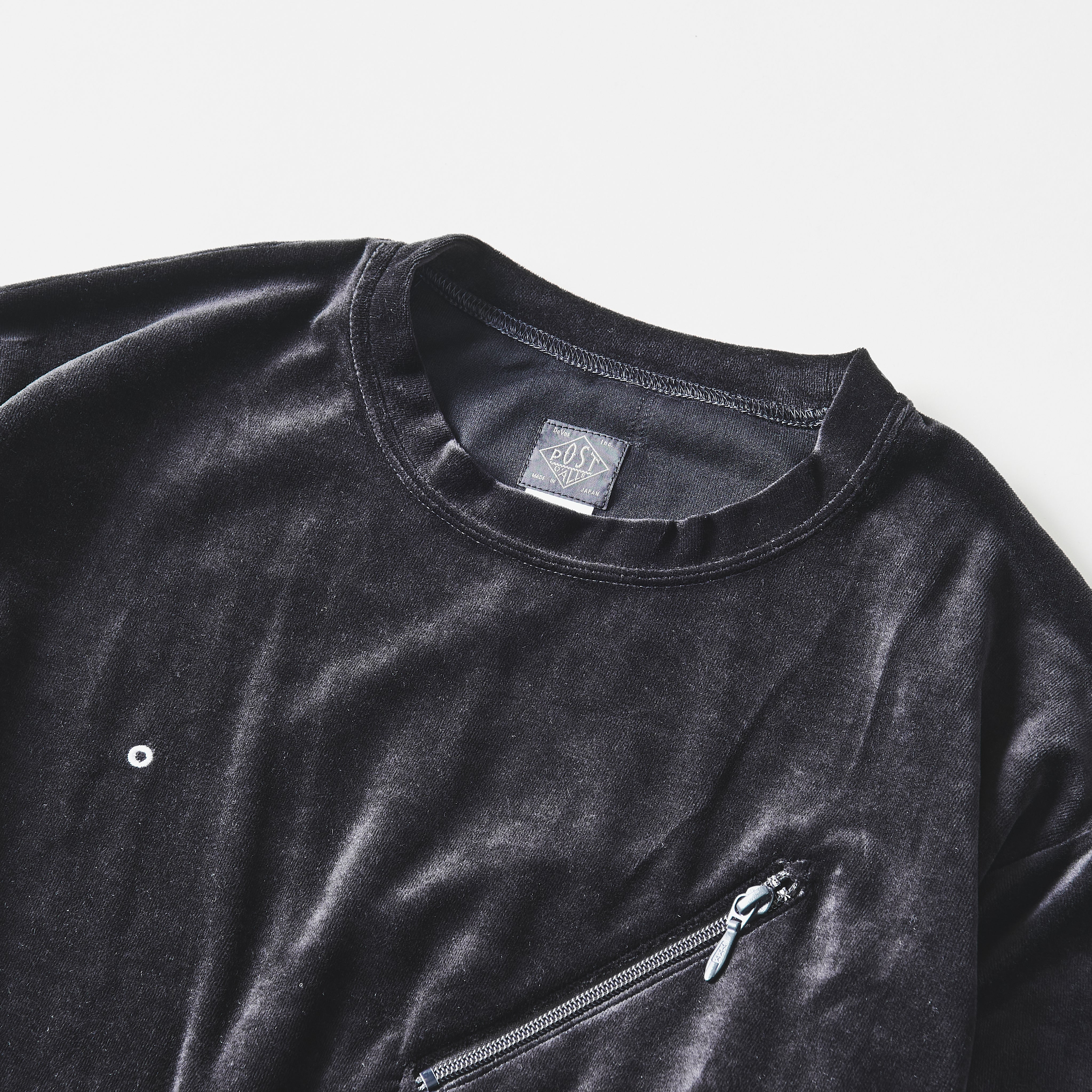 #3612-V3 E-Z Long Sleeve Tee 2 : poly/cotton velour black (Shop Special)