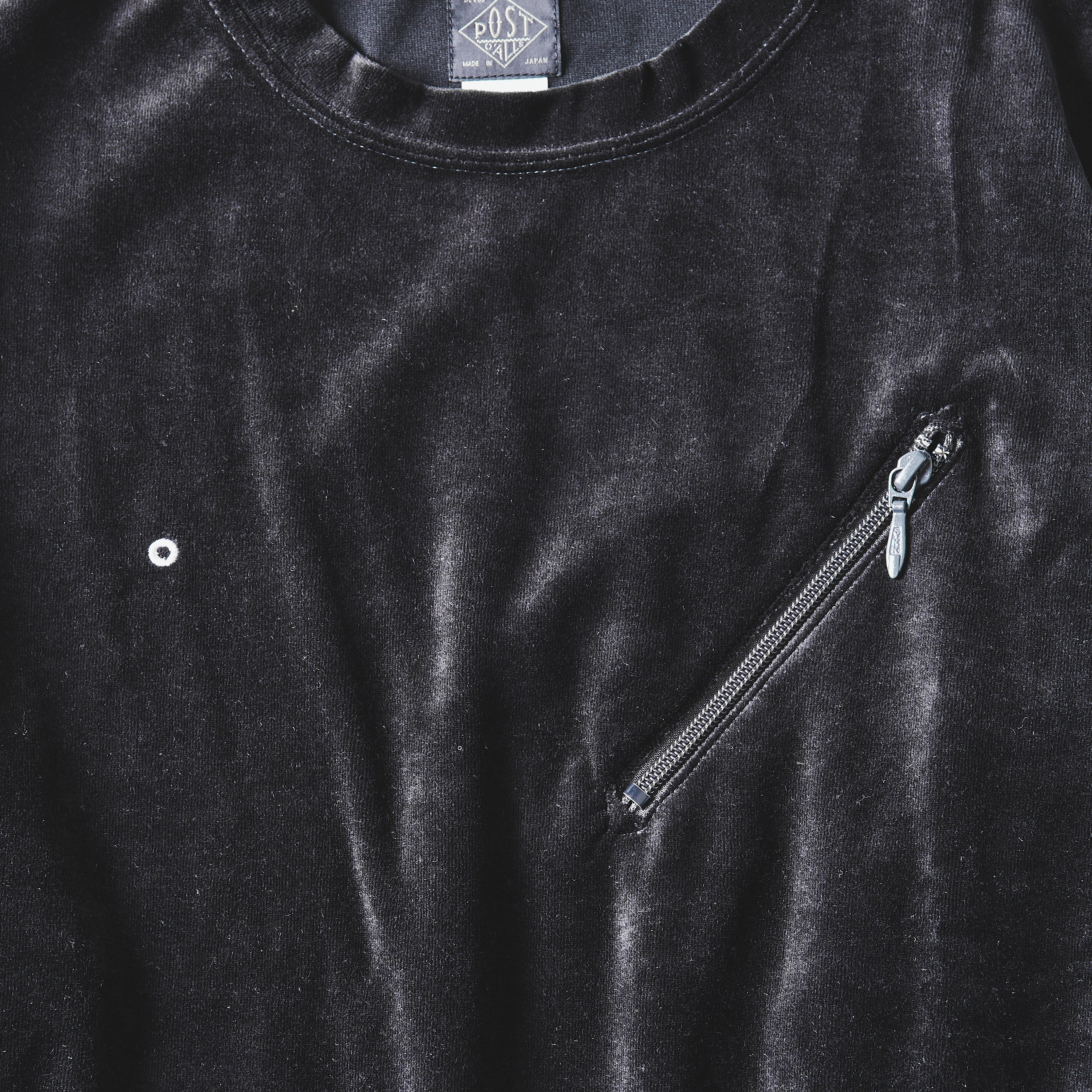 #3612-V3 E-Z Long Sleeve Tee 2 : poly/cotton velour black (Shop Special)