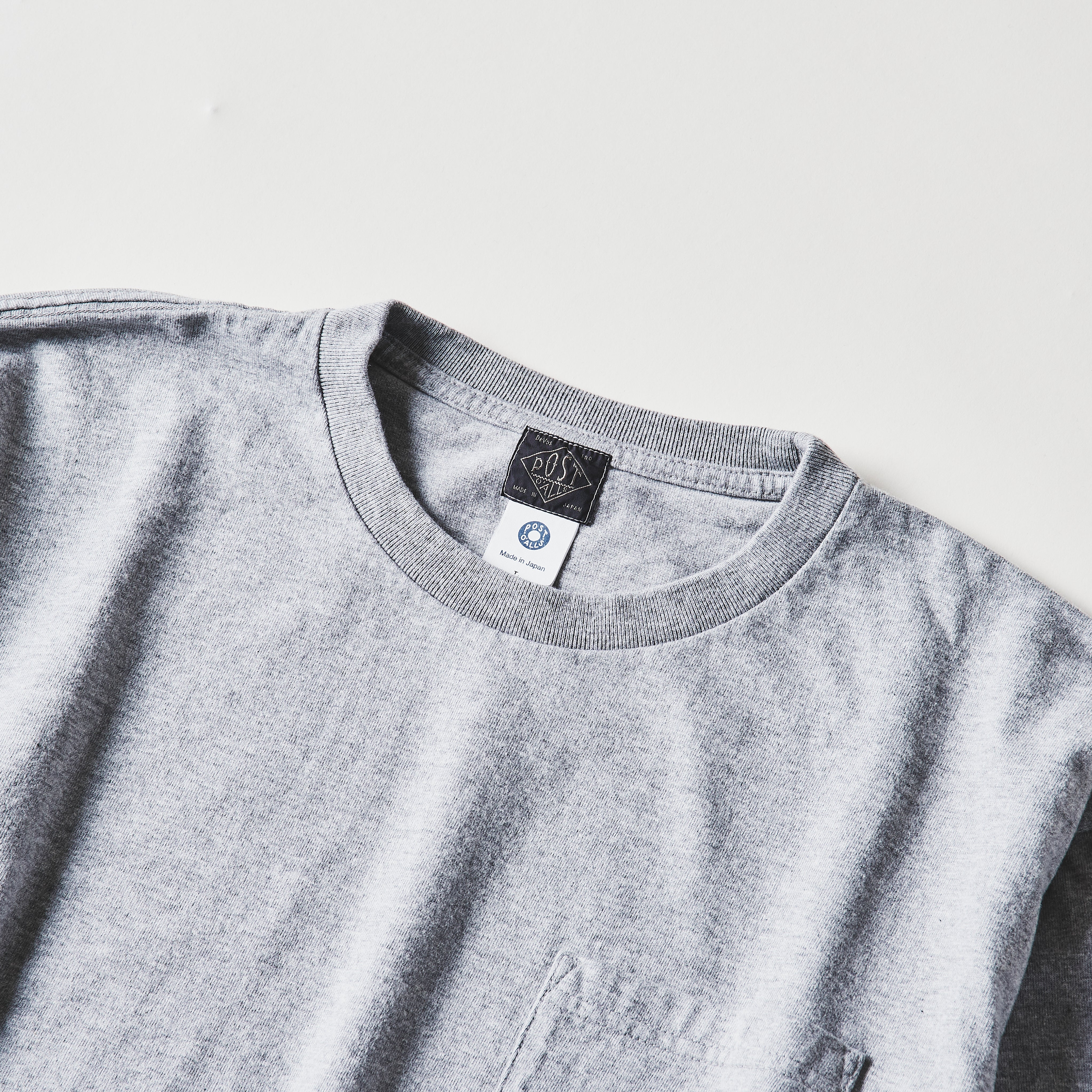 #3616-HJA Crew Pocket Long Sleeve Tee : heavyweight jersey ash