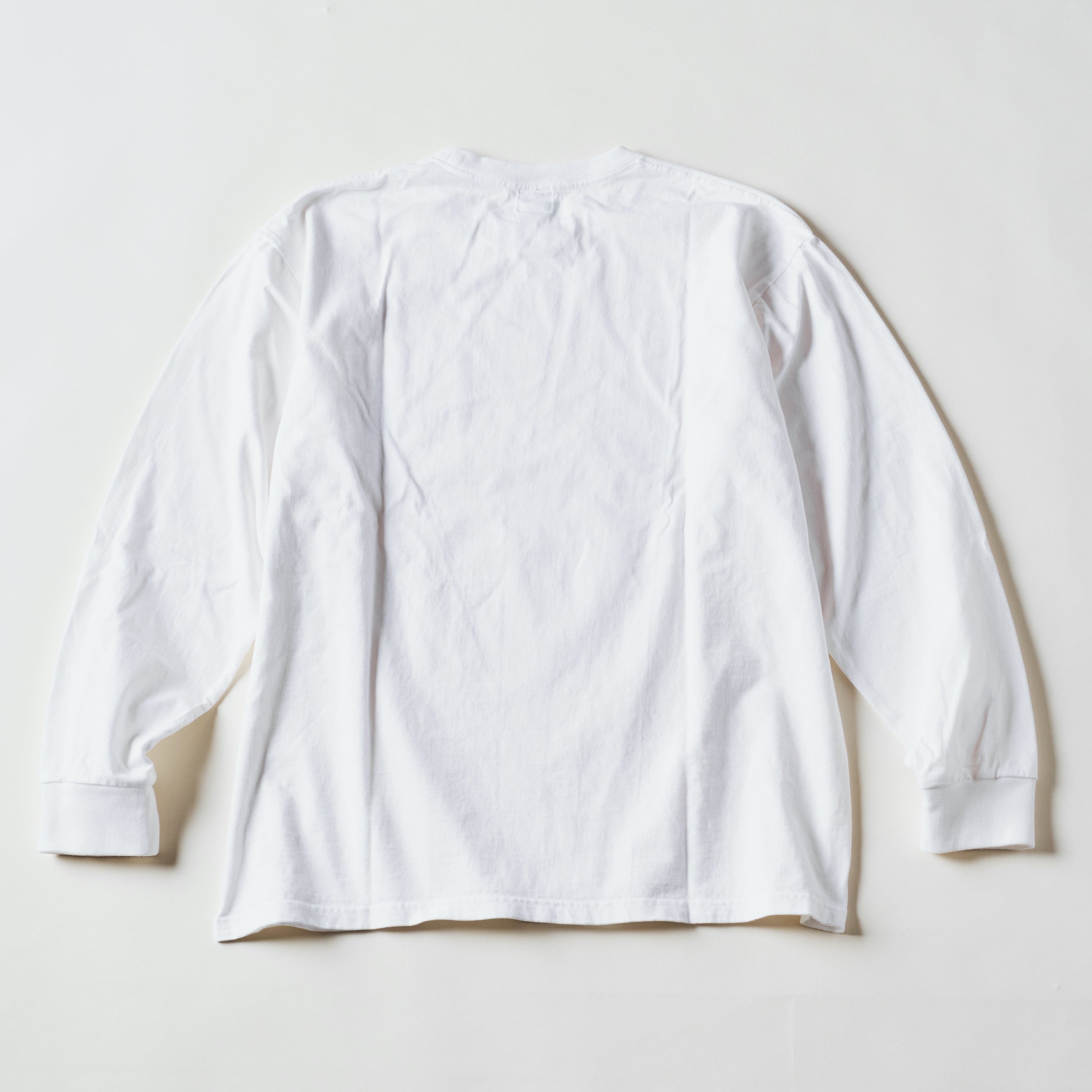 #3616-HJW Crew Pocket Long Sleeve Tee : heavyweight jersey white