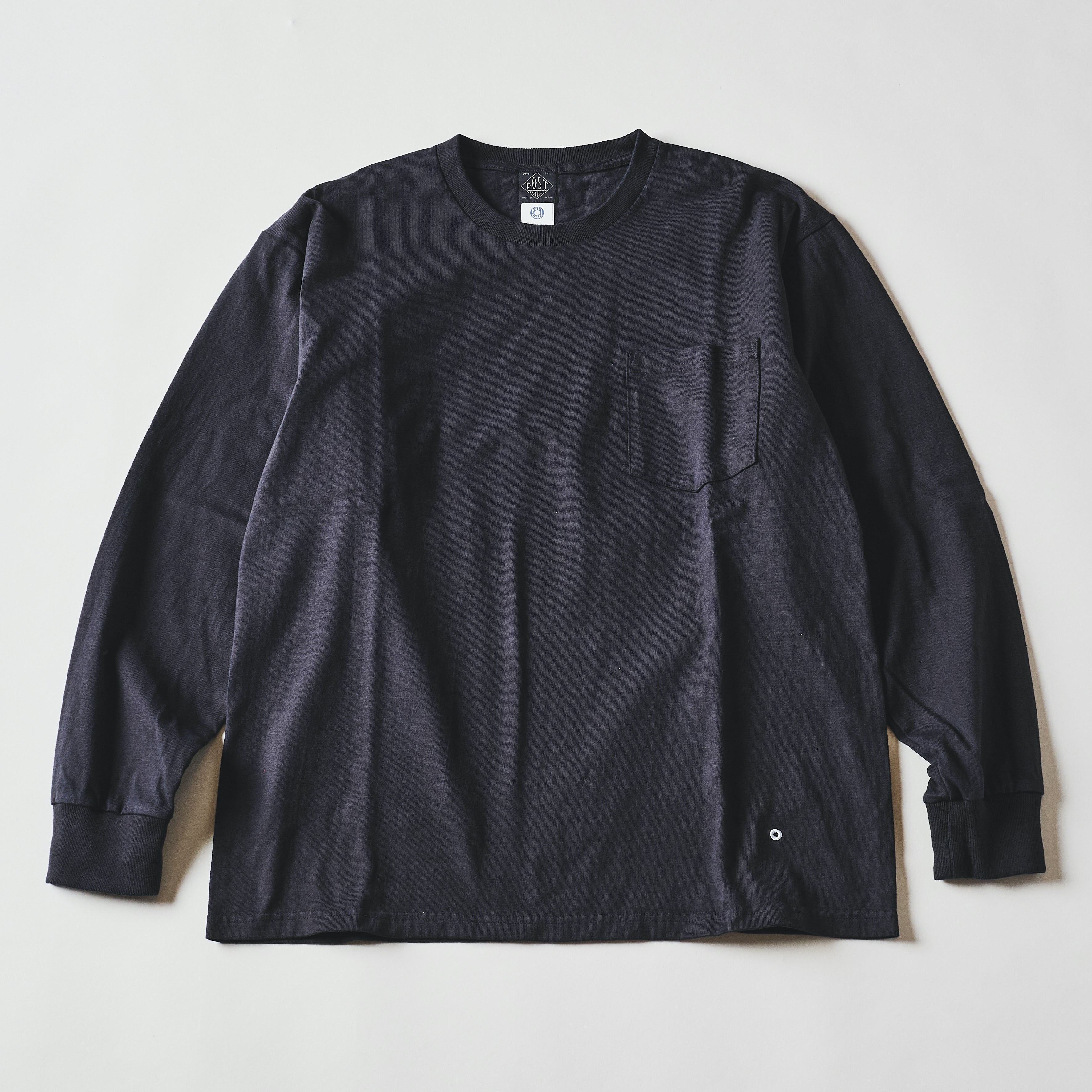 #3616-HJC Crew Pocket Long Sleeve Tee : heavyweight jersey charcoal