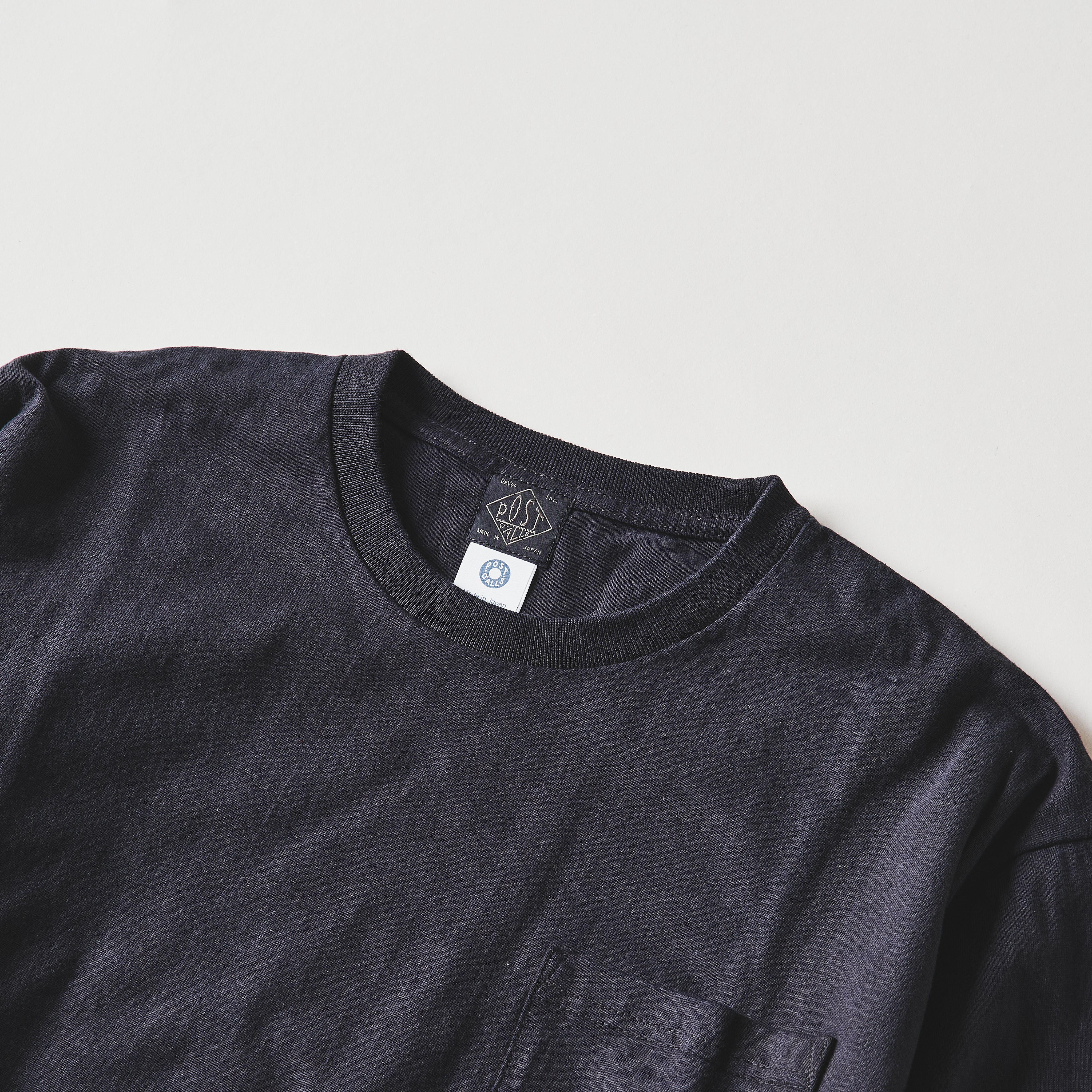 #3616-HJC Crew Pocket Long Sleeve Tee : heavyweight jersey charcoal