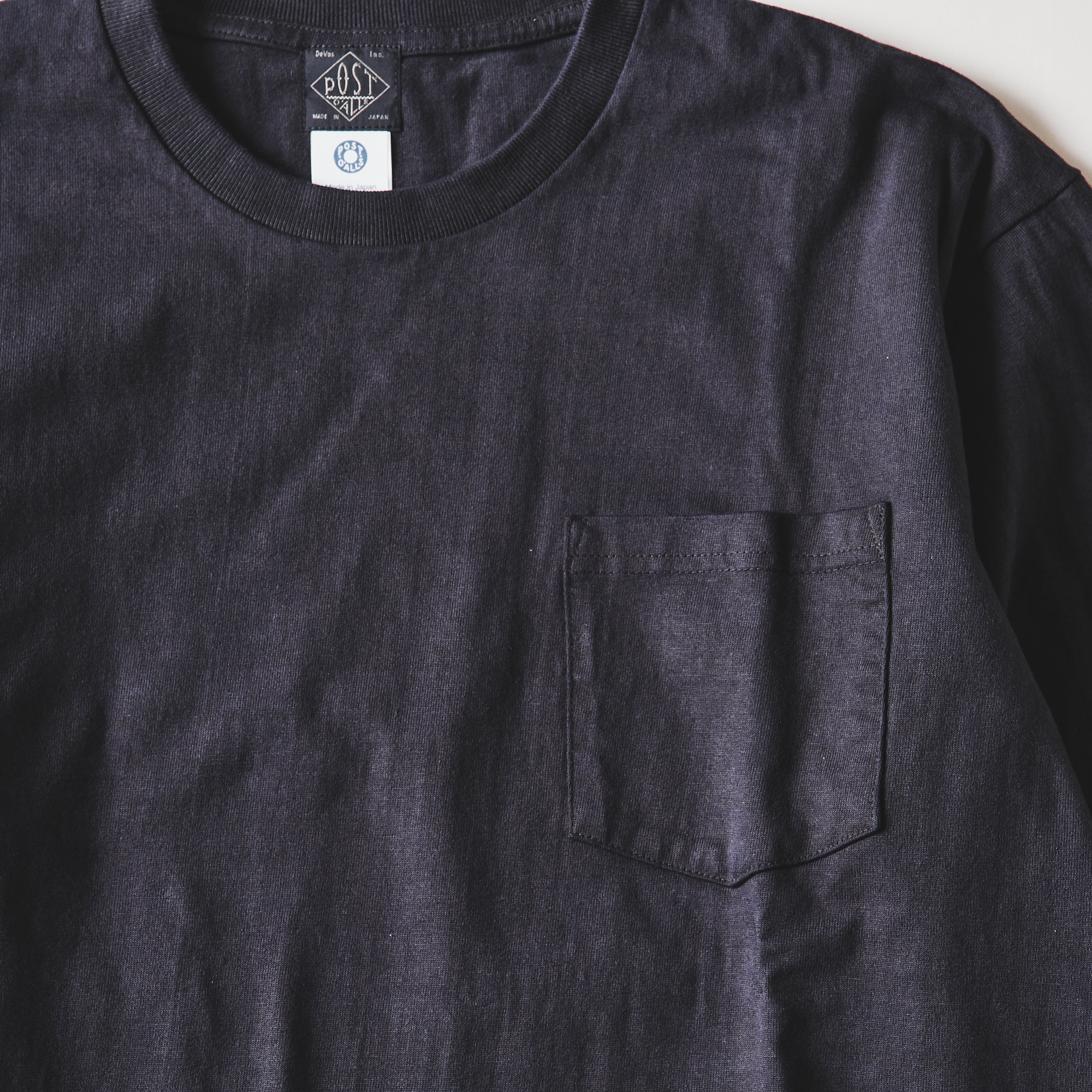 #3616-HJC Crew Pocket Long Sleeve Tee : heavyweight jersey charcoal