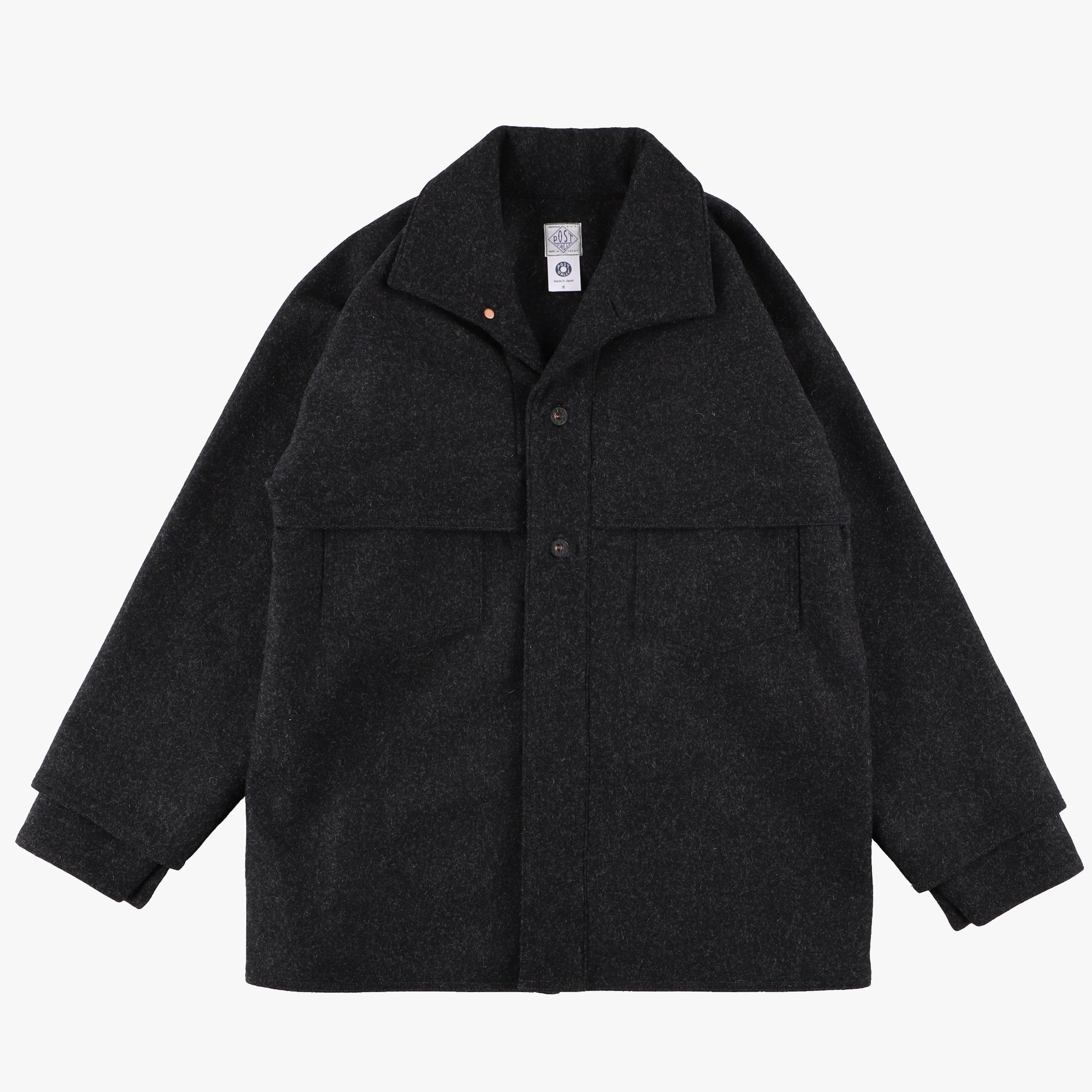 #2133-WM2 POST LOGGER : wool melton charcoal heather