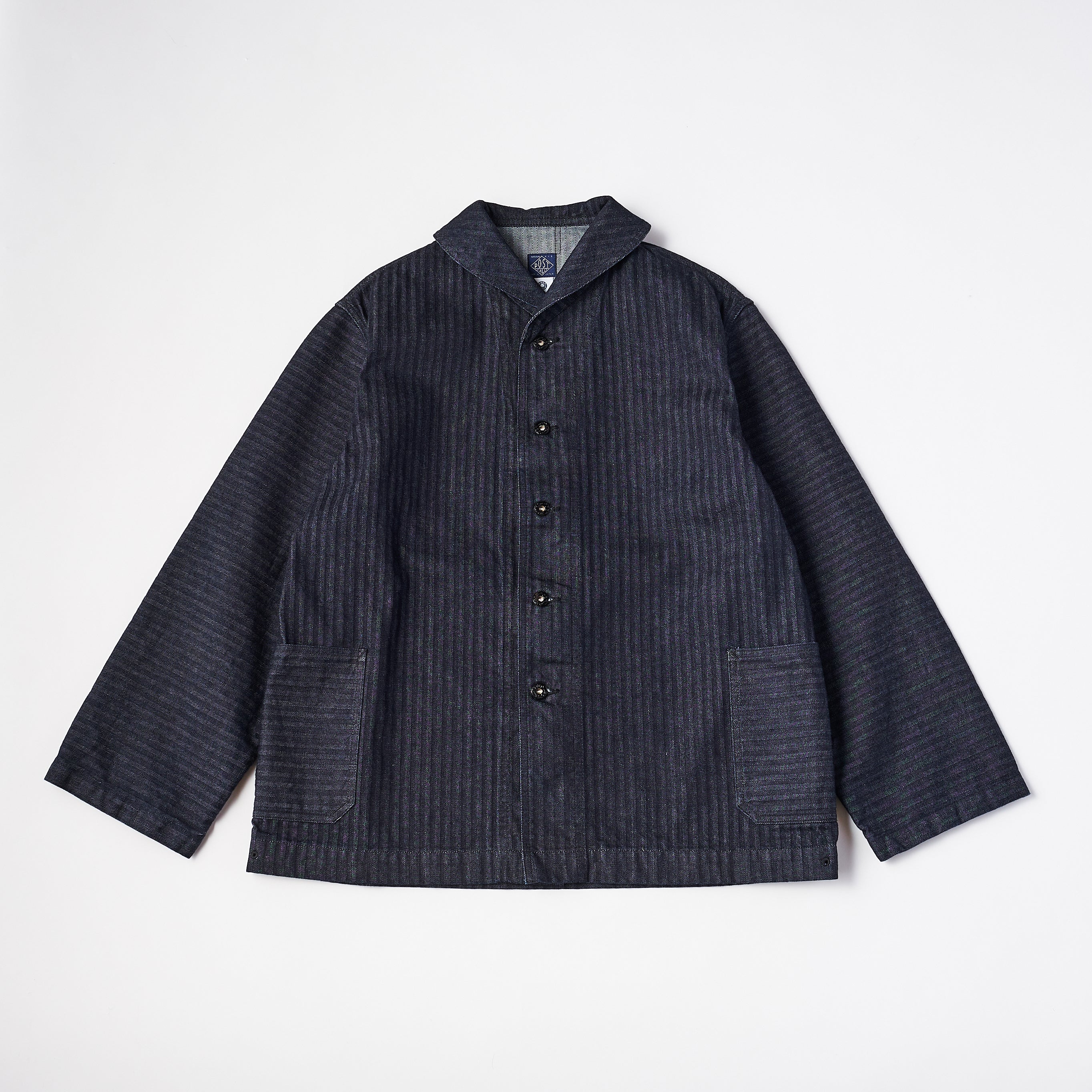 POST O'ALLS shawl collar DENIM JACKET