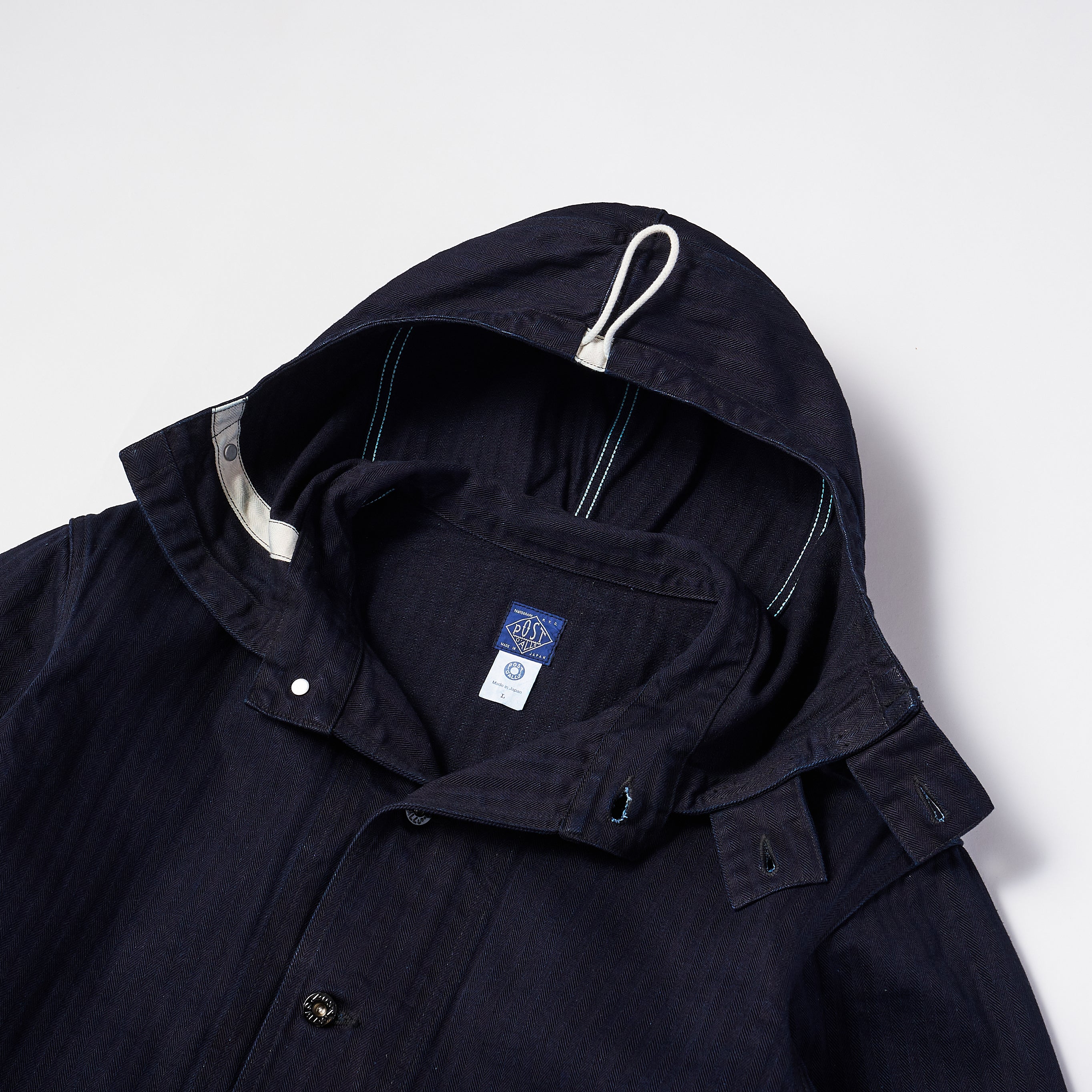 #1114R NAVY Parka 3-R HBDN : herringbone denim navy
