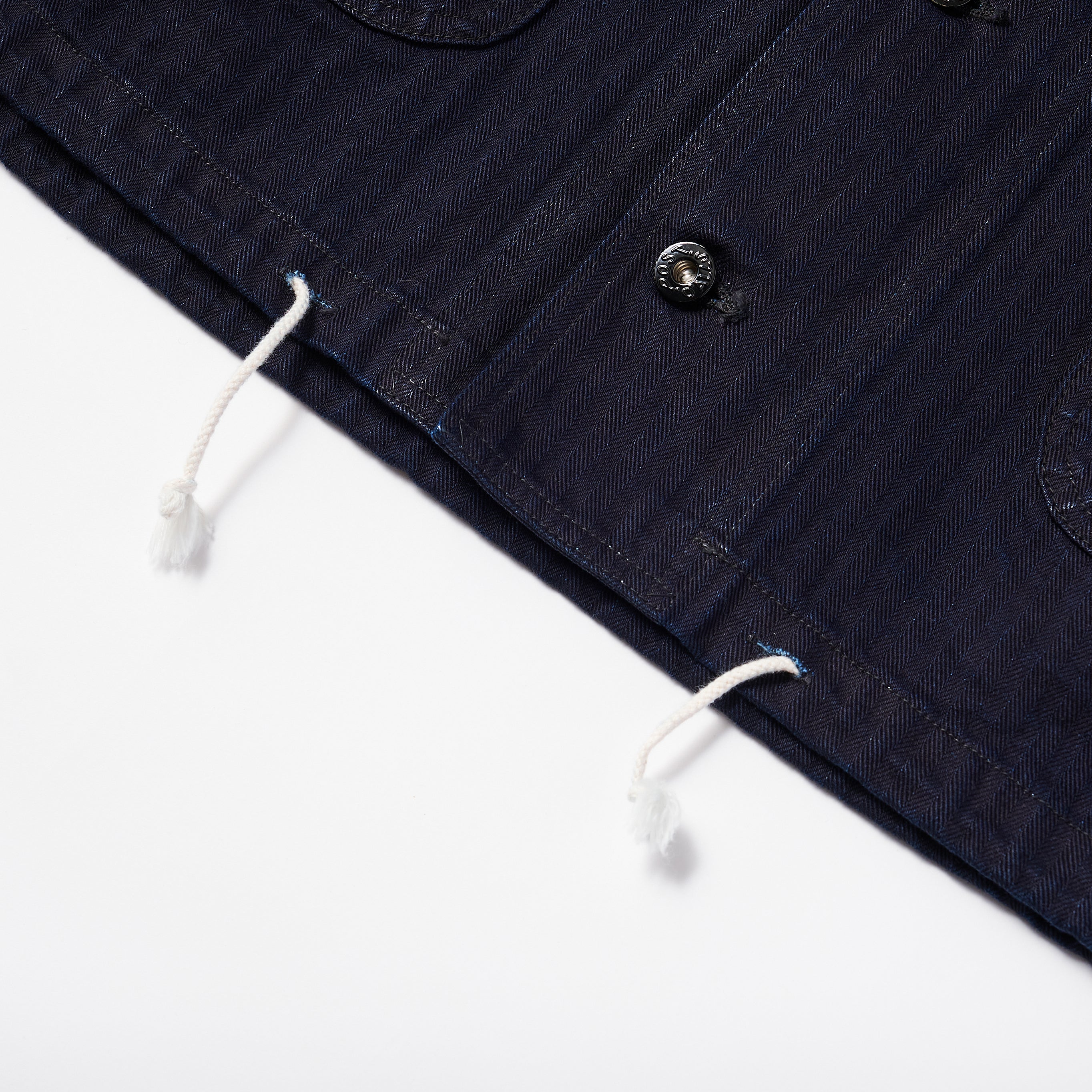 #1114R NAVY Parka 3-R HBDN : herringbone denim navy