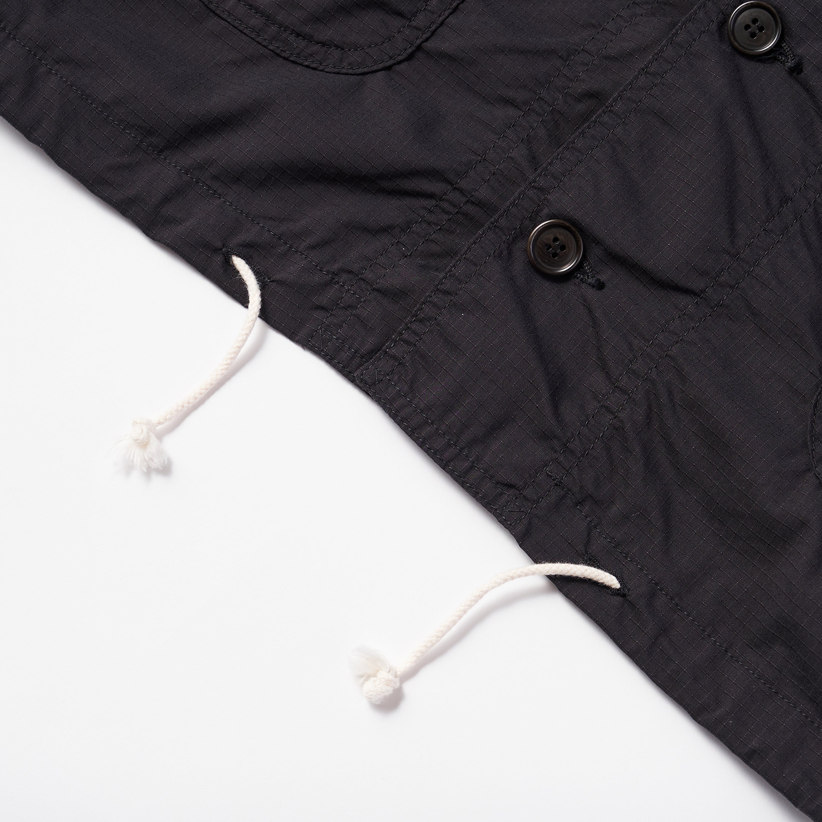 #1114R-RS NAVY Parka 3-R : poly feather ripstop black