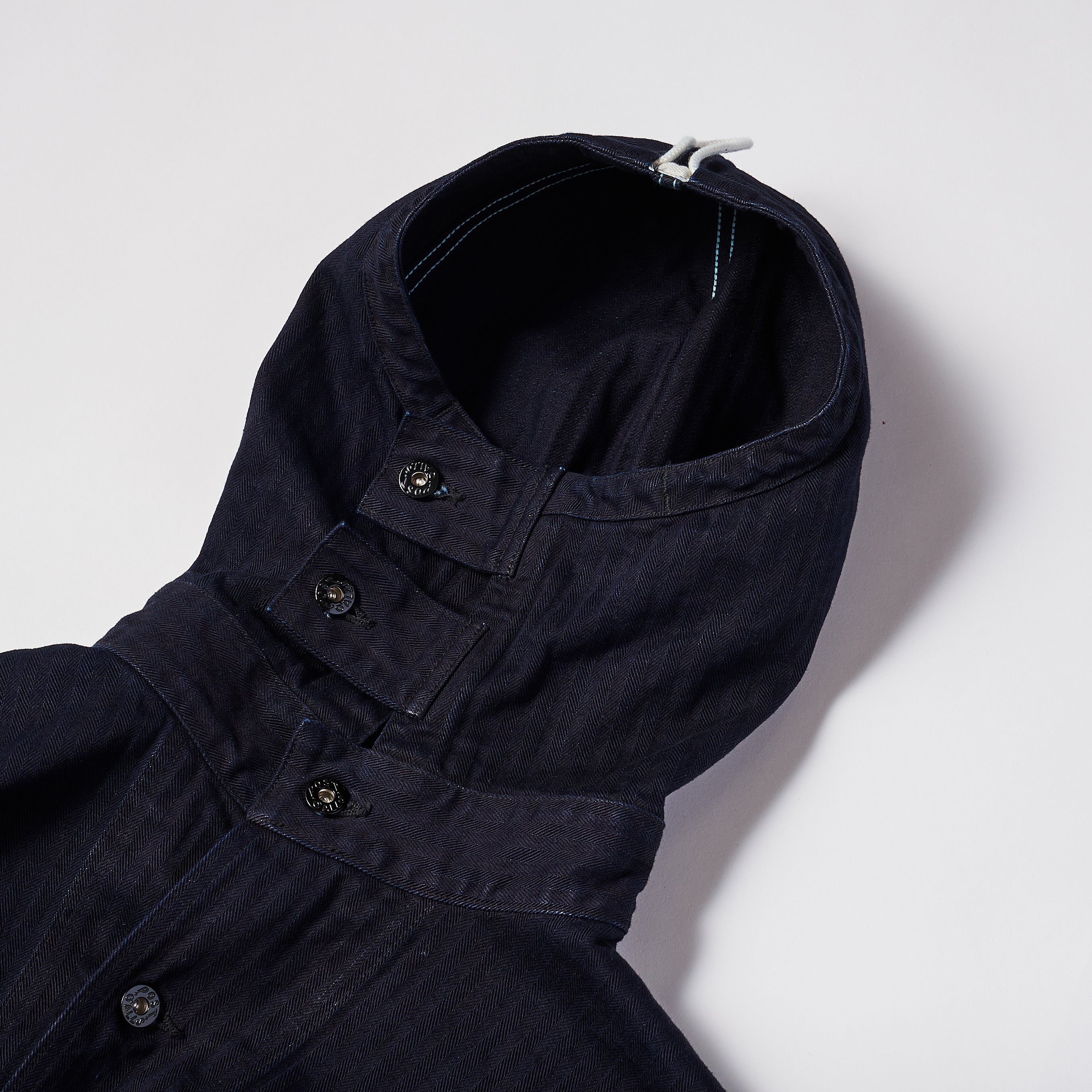 #1114R NAVY Parka 3-R HBDN : herringbone denim navy