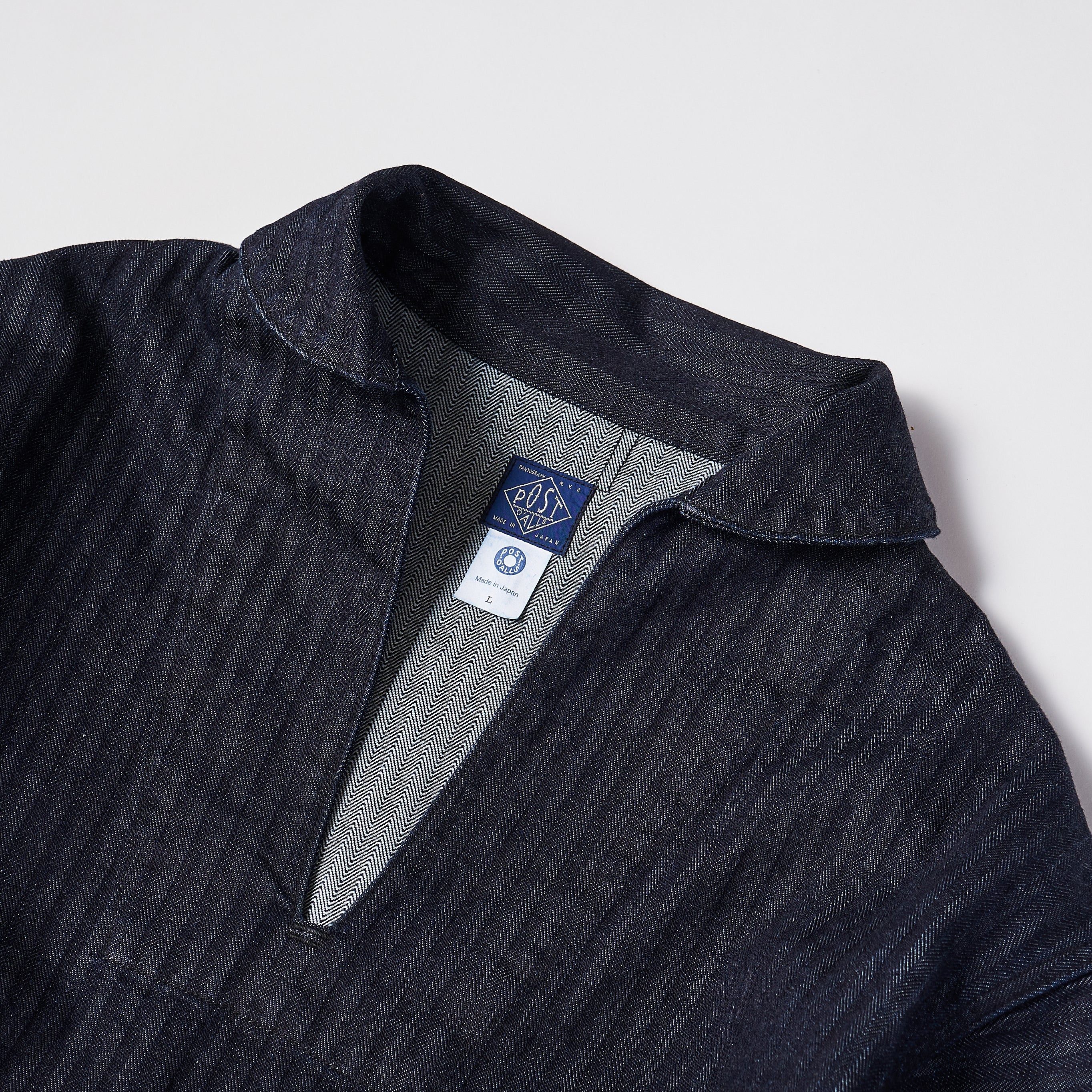 #3212 NAVY-BLU Jumper HBDI : herringbone denim indigo