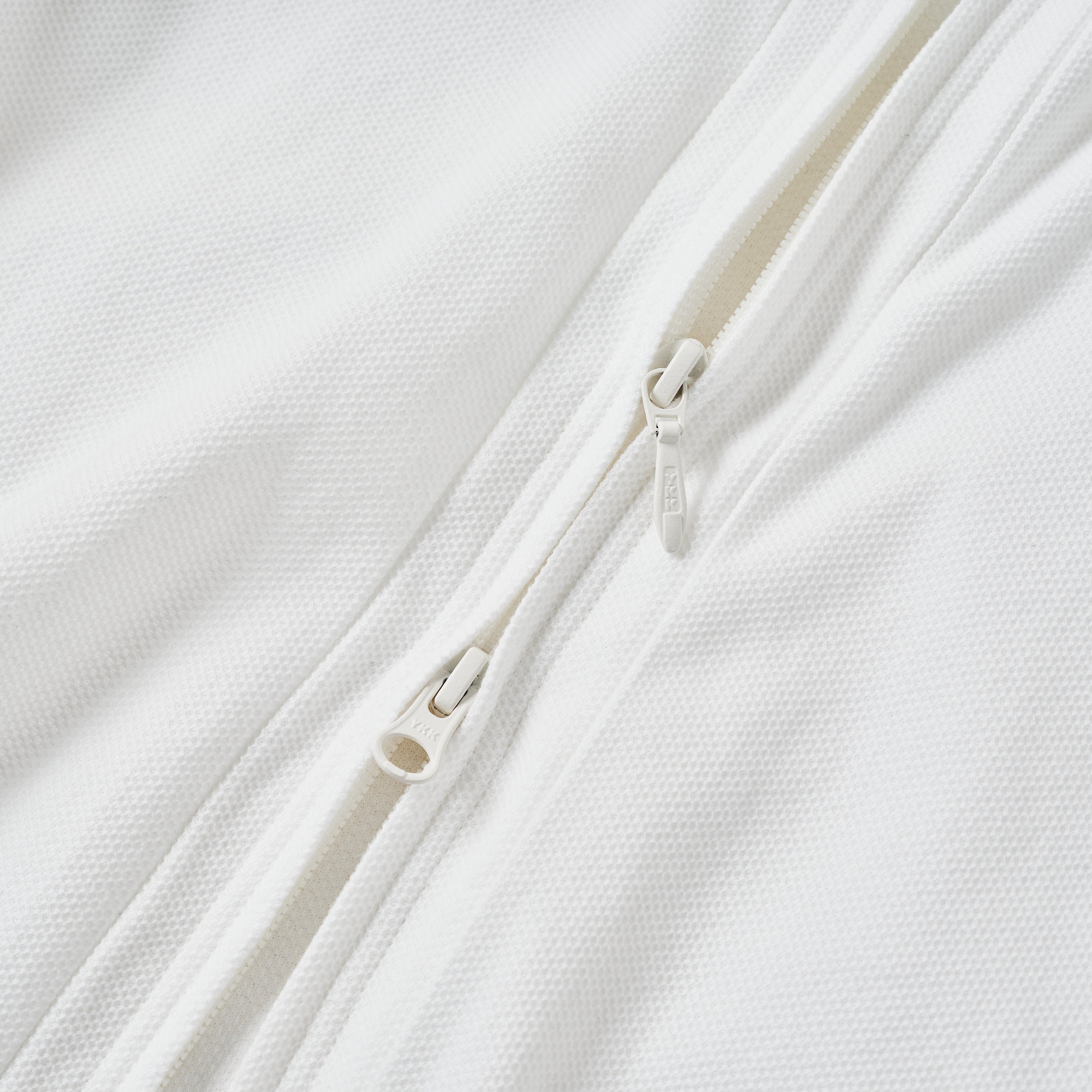 #3609-WWP E-Z Zip Cardigan : honeycomb pique white (Shop Special)