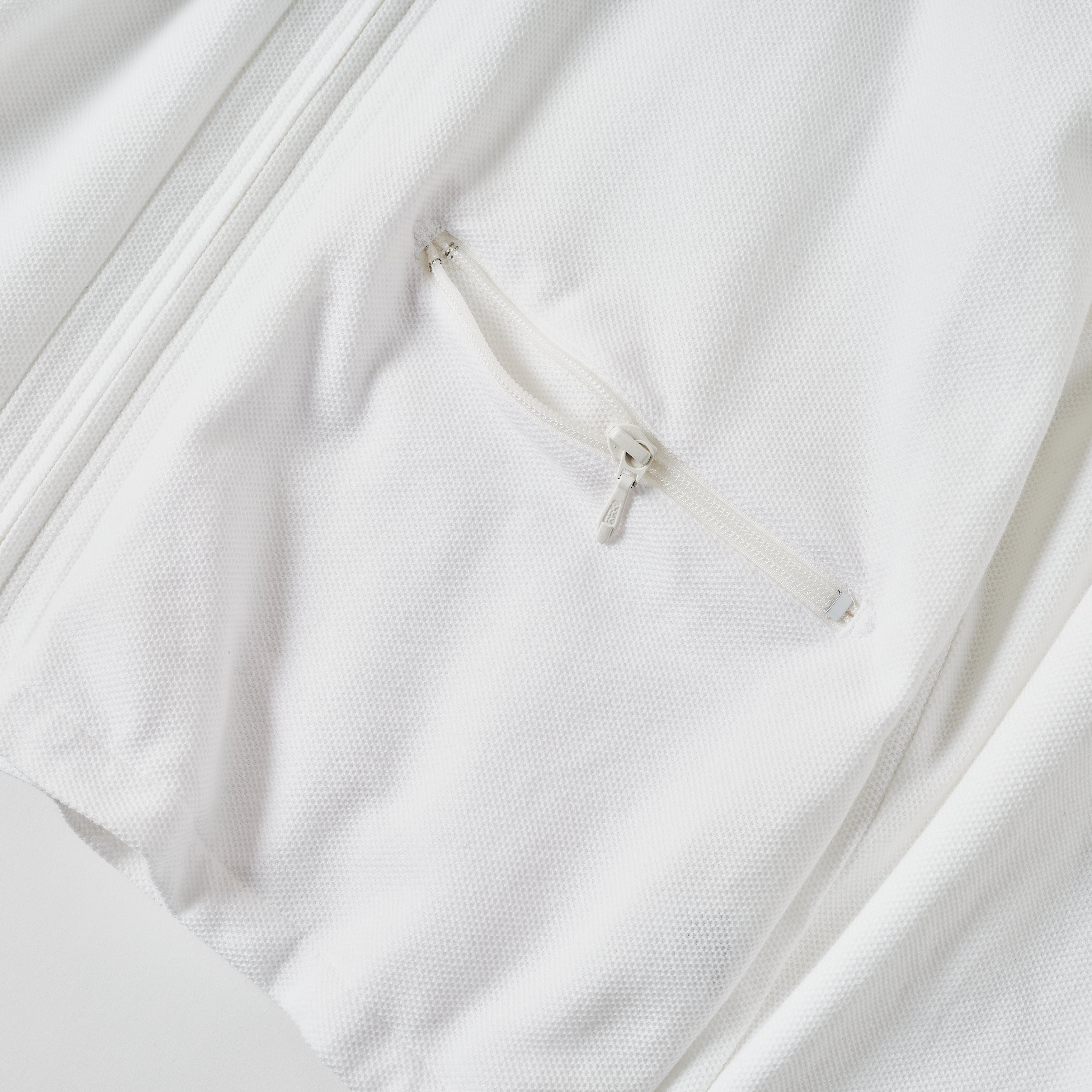 #3609-WWP E-Z Zip Cardigan : honeycomb pique white (Shop Special)