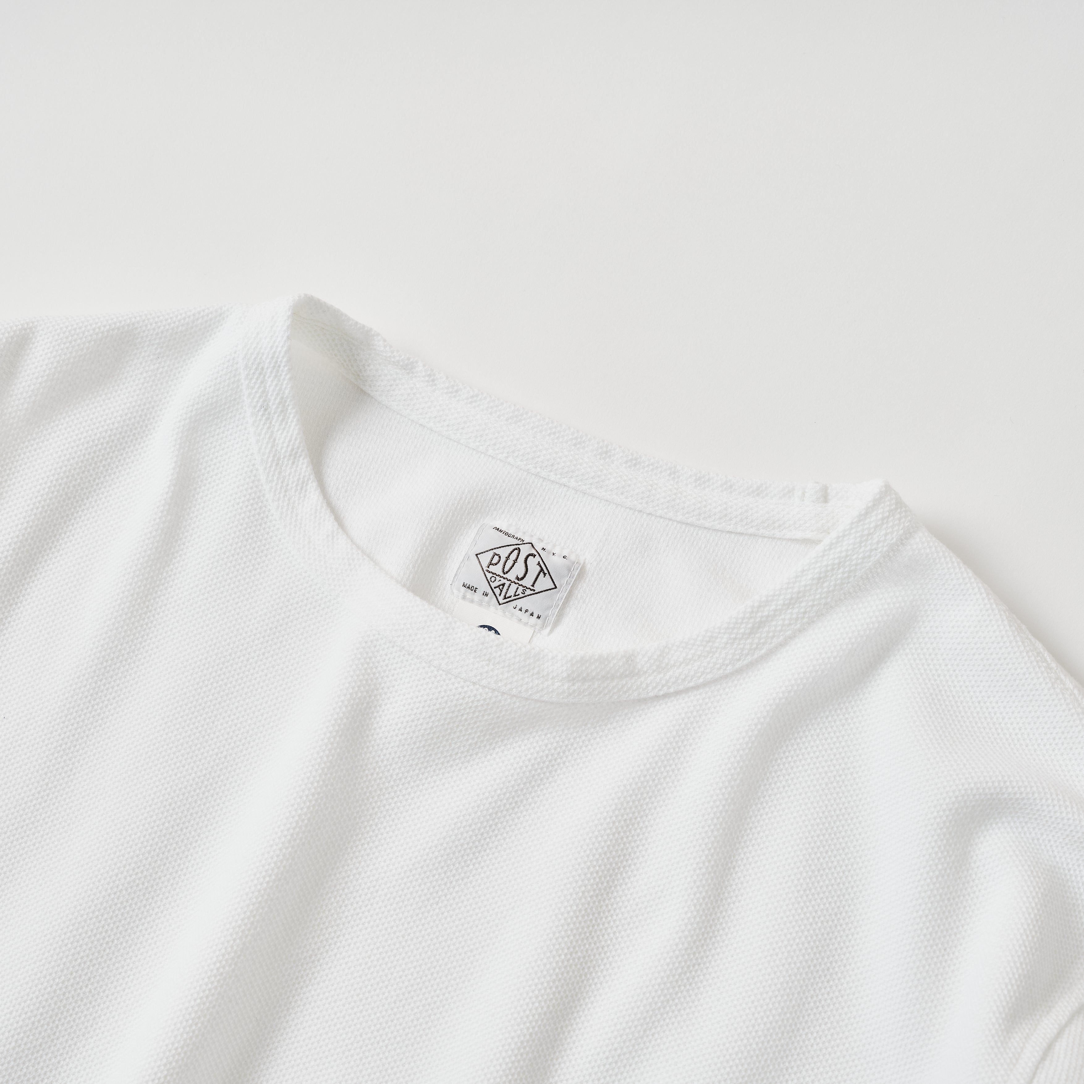 #3620-WWP POST Binder Tee 2 : honeycomb pique white (Shop Special)