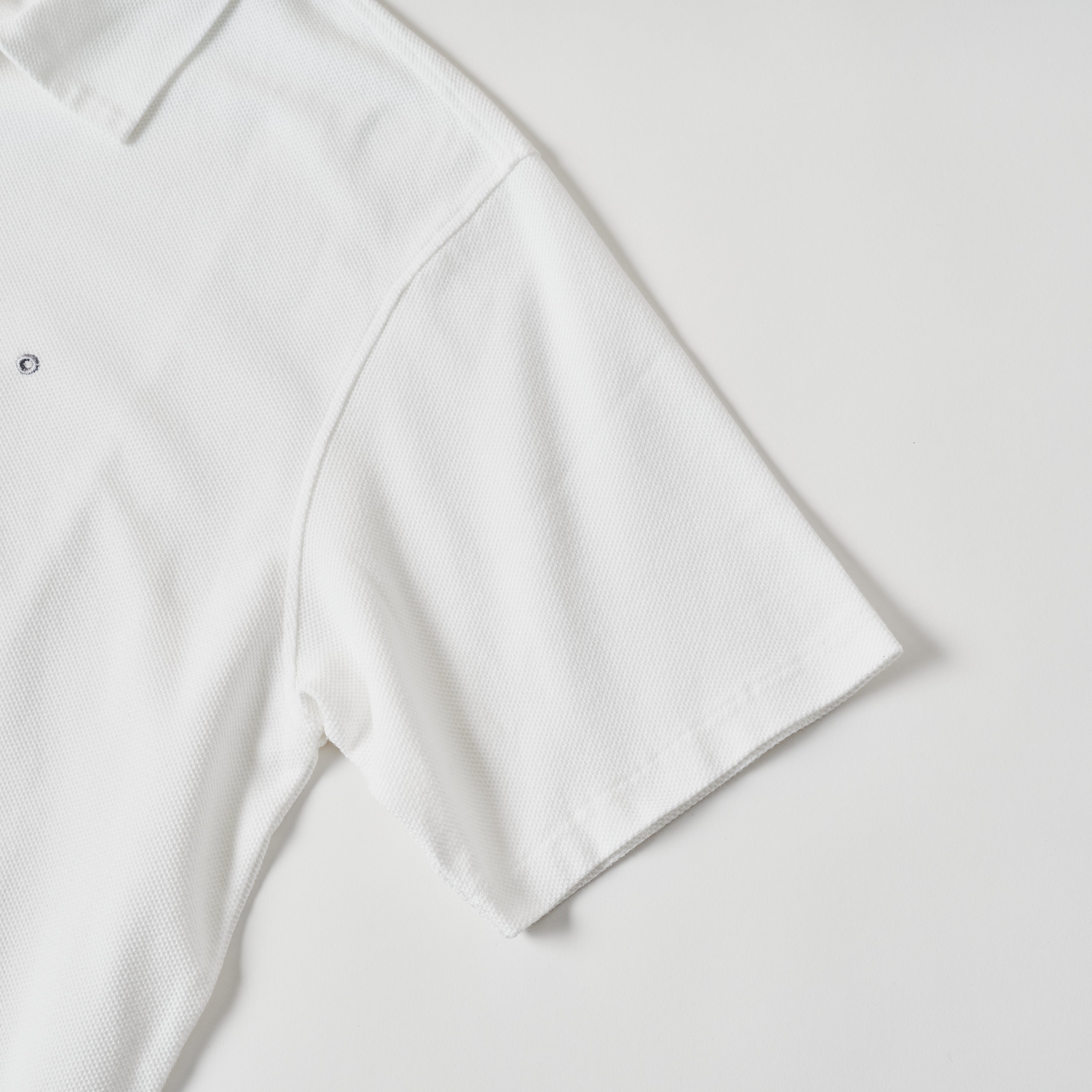 #3619-WWP POST Polo : honeycomb pique white (Shop Special)