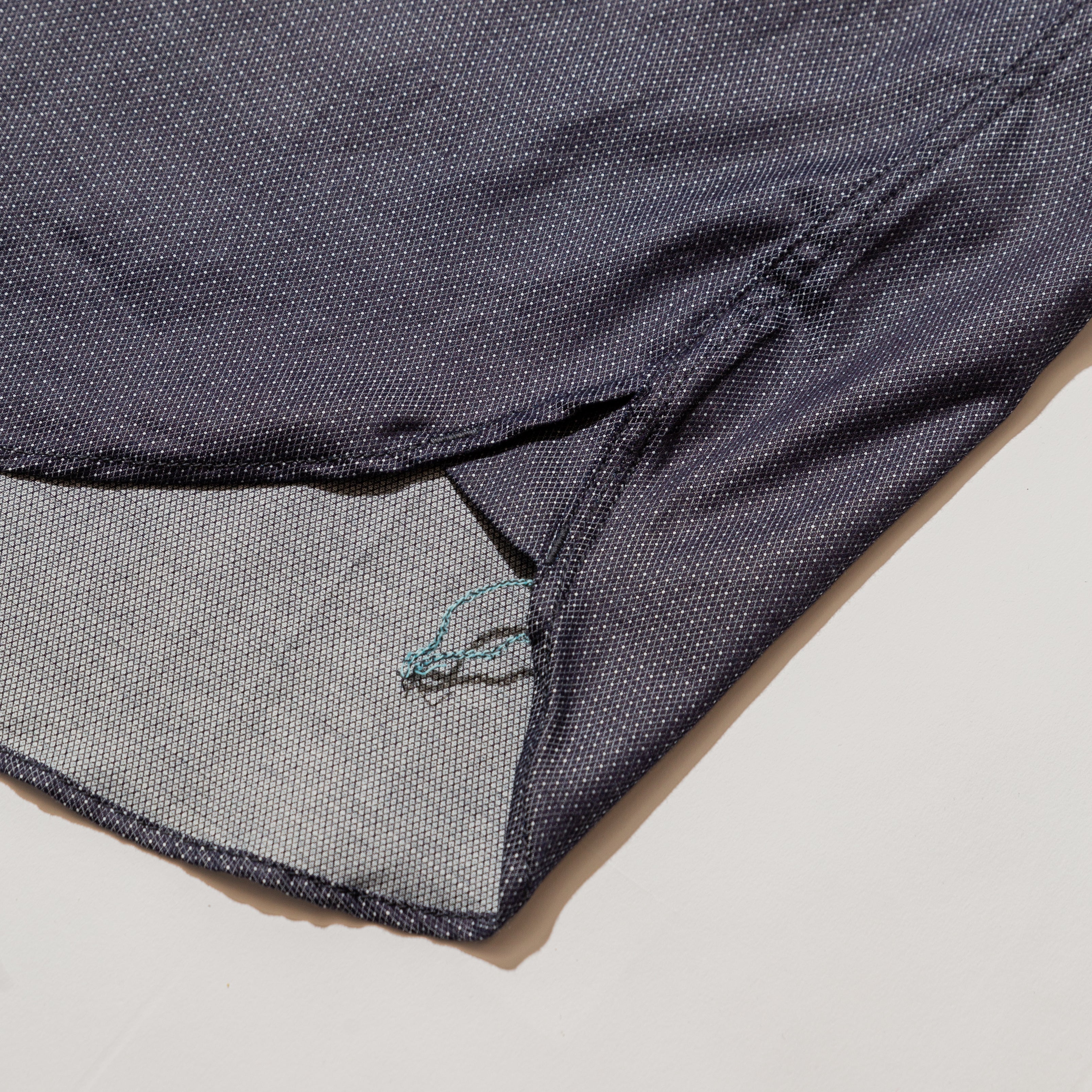#3201B-CJ1 1102 shirt-R + Half : cotton jaquard indigo